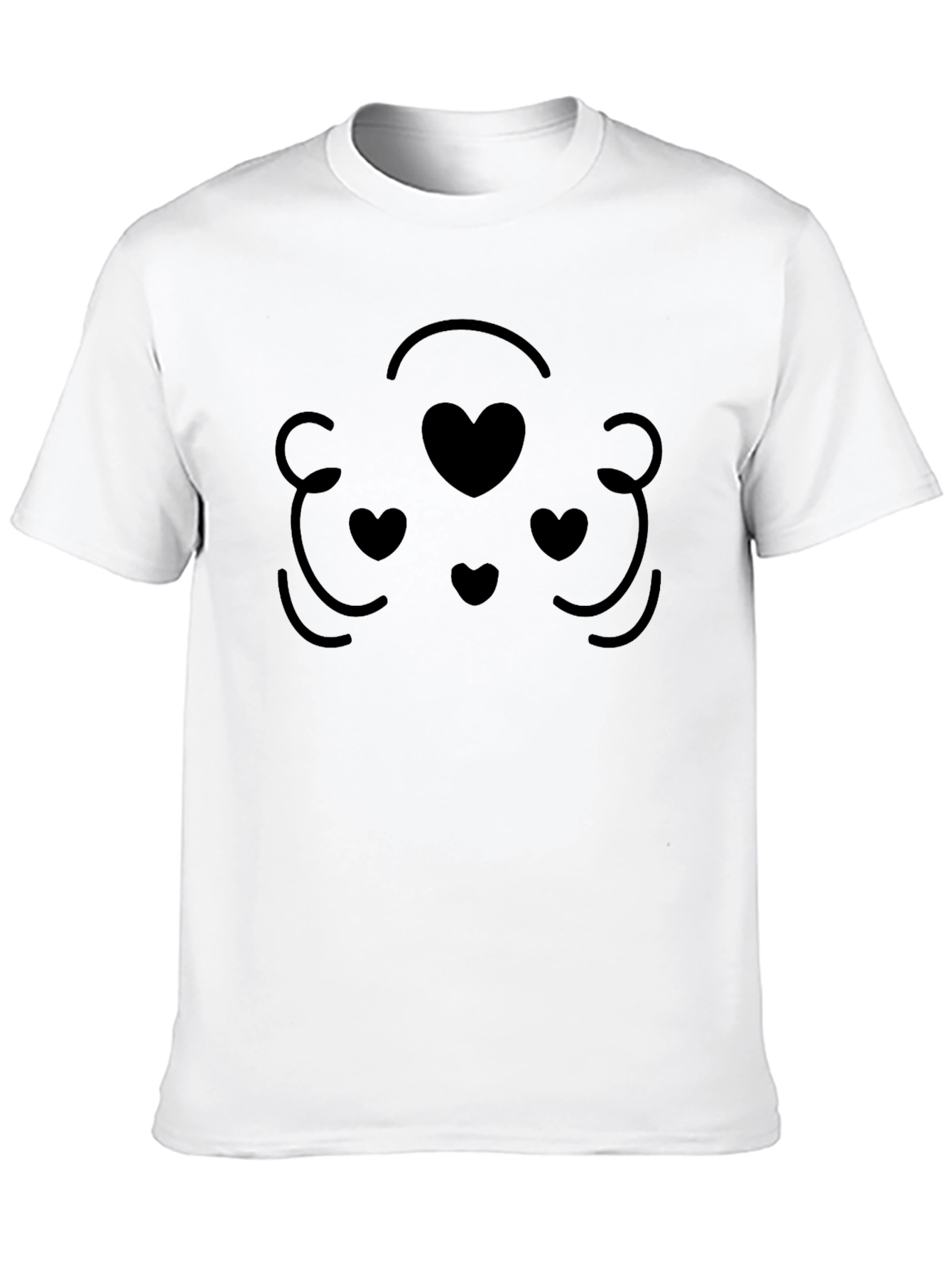 Heart Face Black T-Shirt