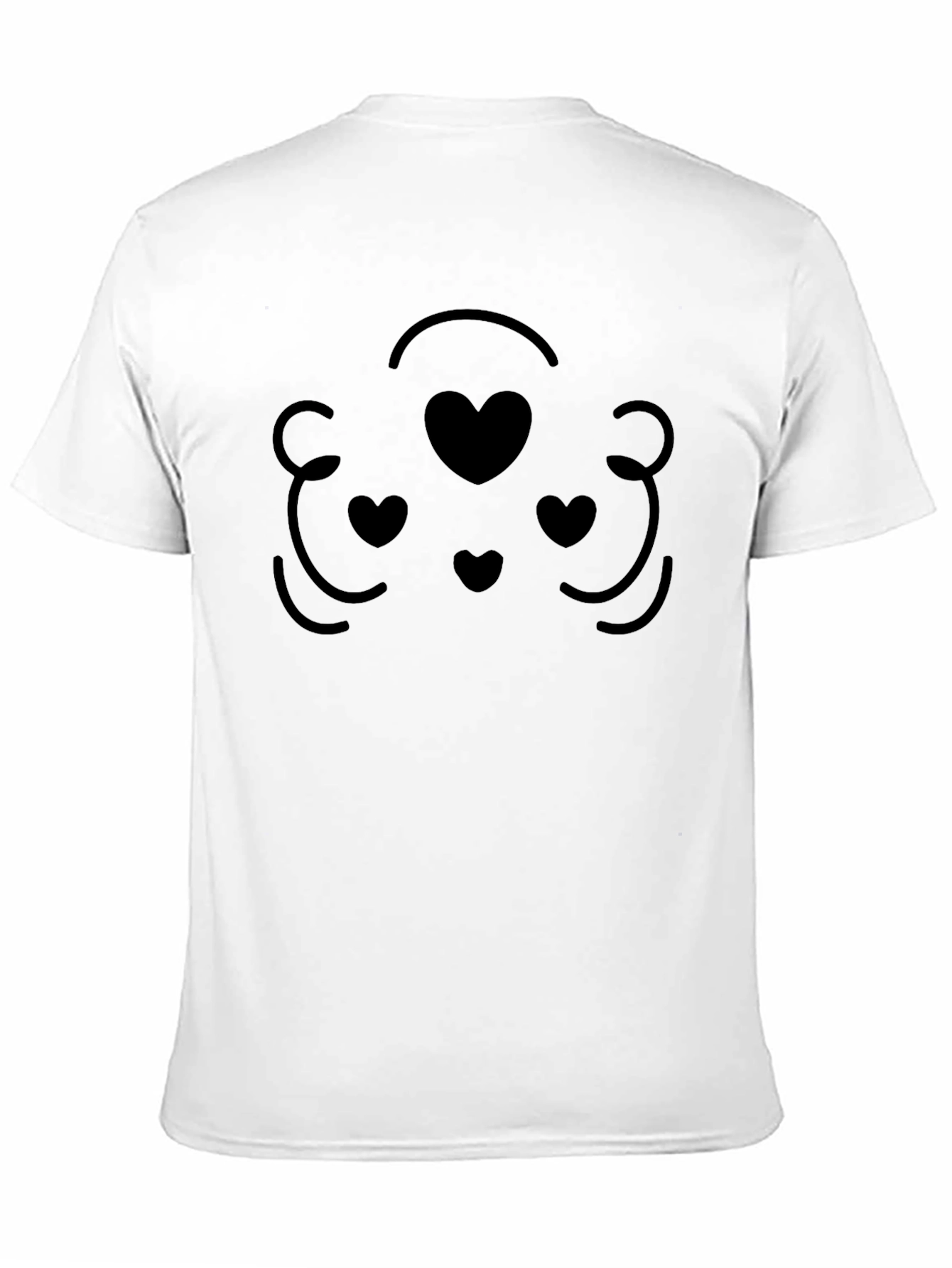 Heart Face Black T-Shirt
