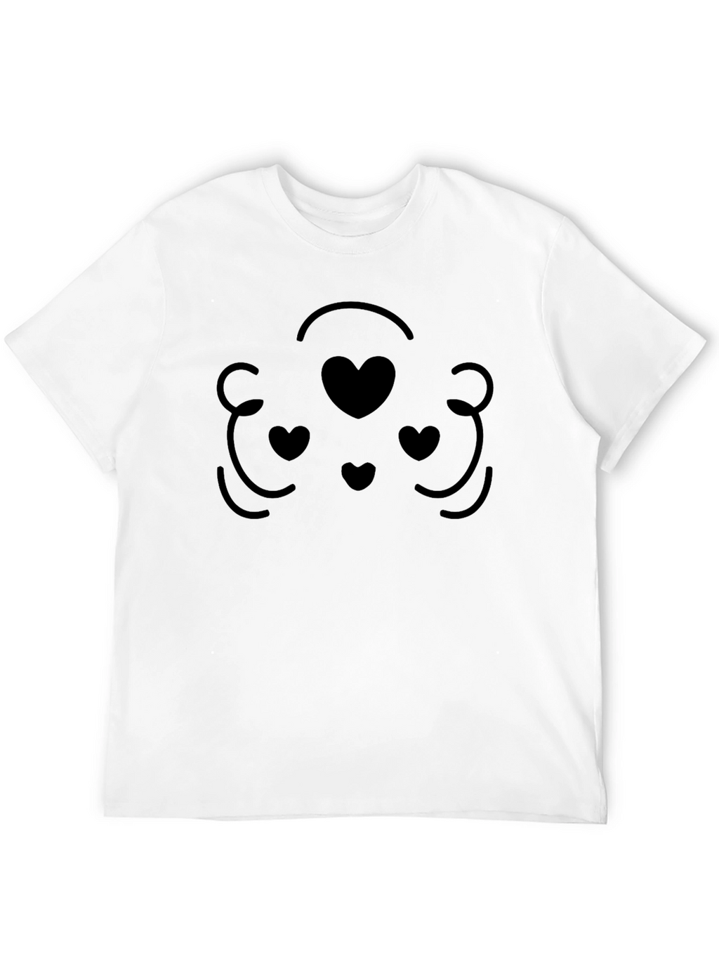 Heart Face Black T-Shirt