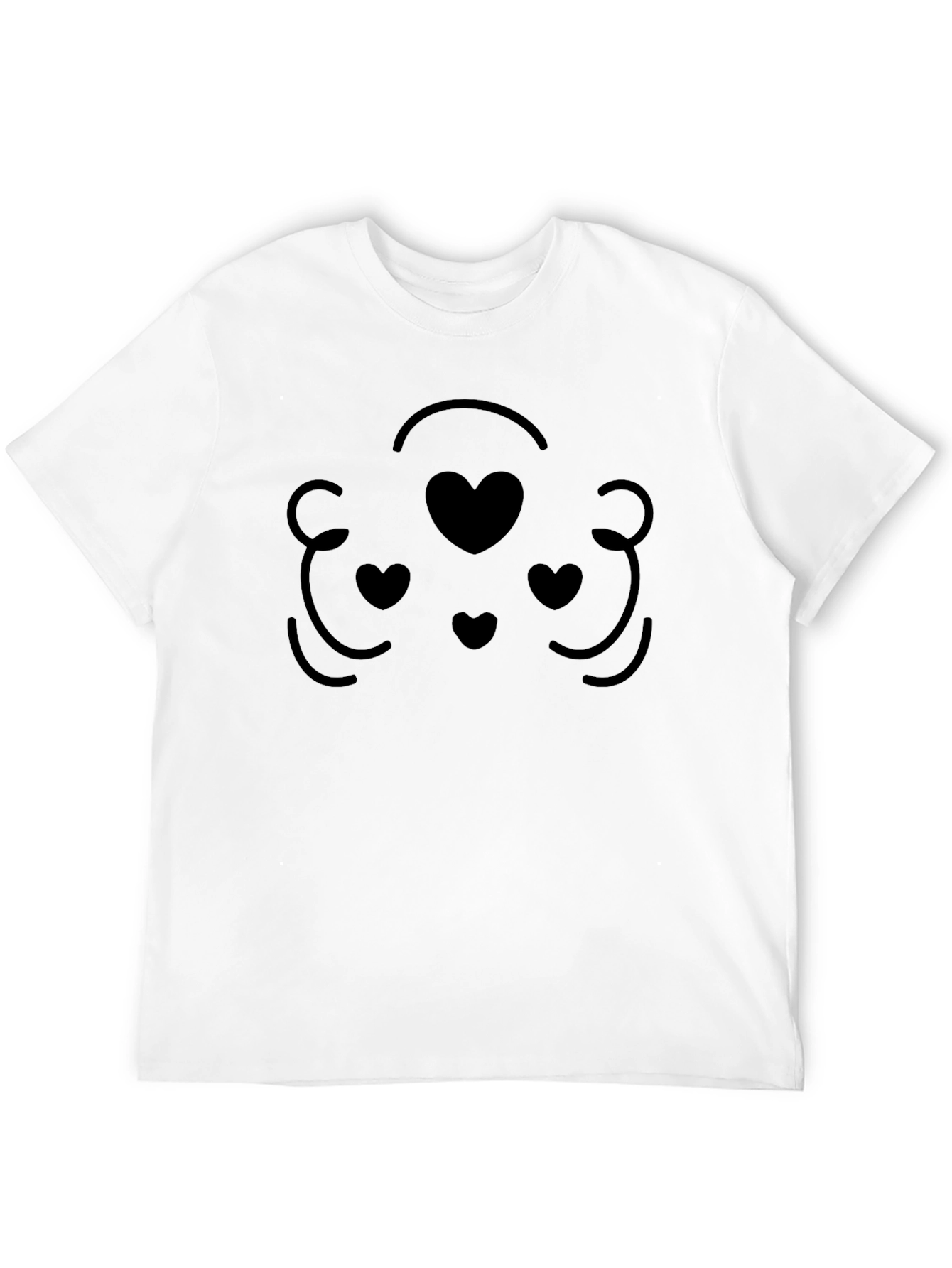 Heart Face Black T-Shirt