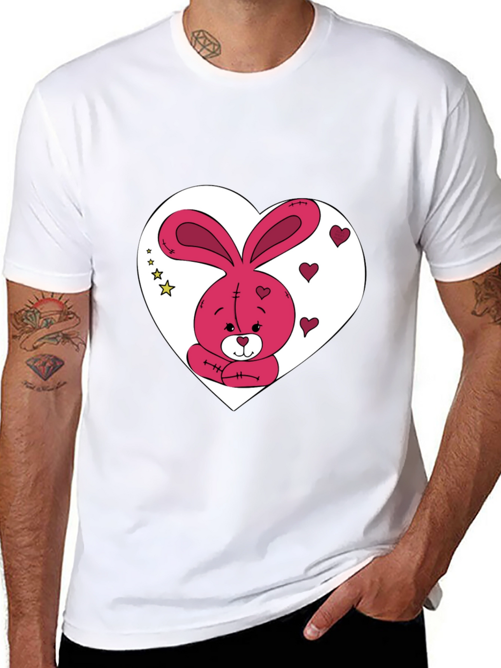 Bunny Heart Graphic Tee - Valentines Day Gift