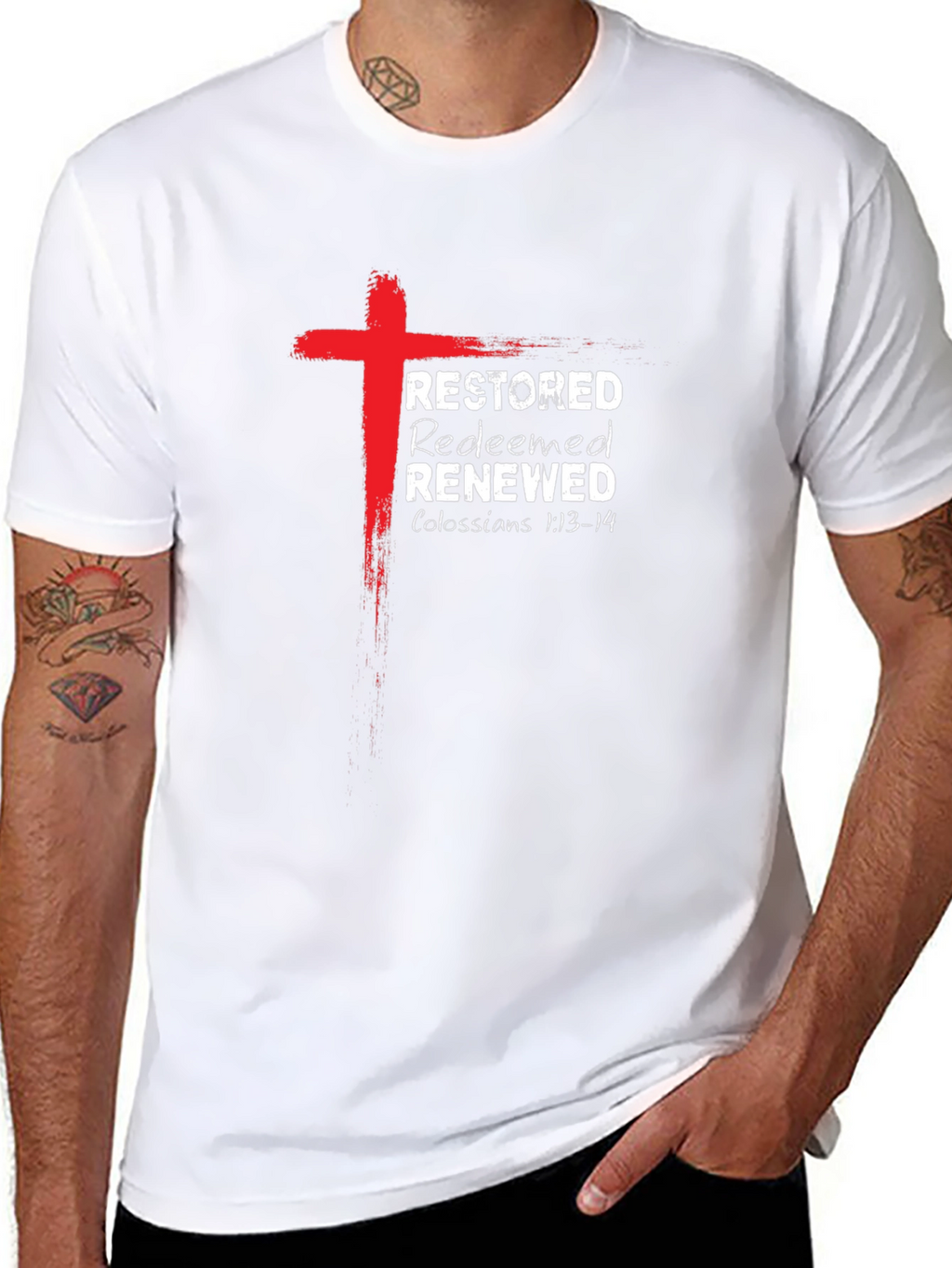 Restored Redeemed Renewed Christian T-Shirt
