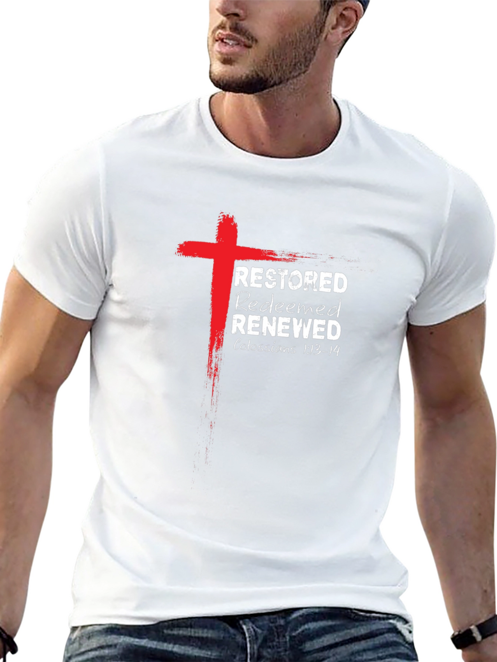 Restored Redeemed Renewed Christian T-Shirt