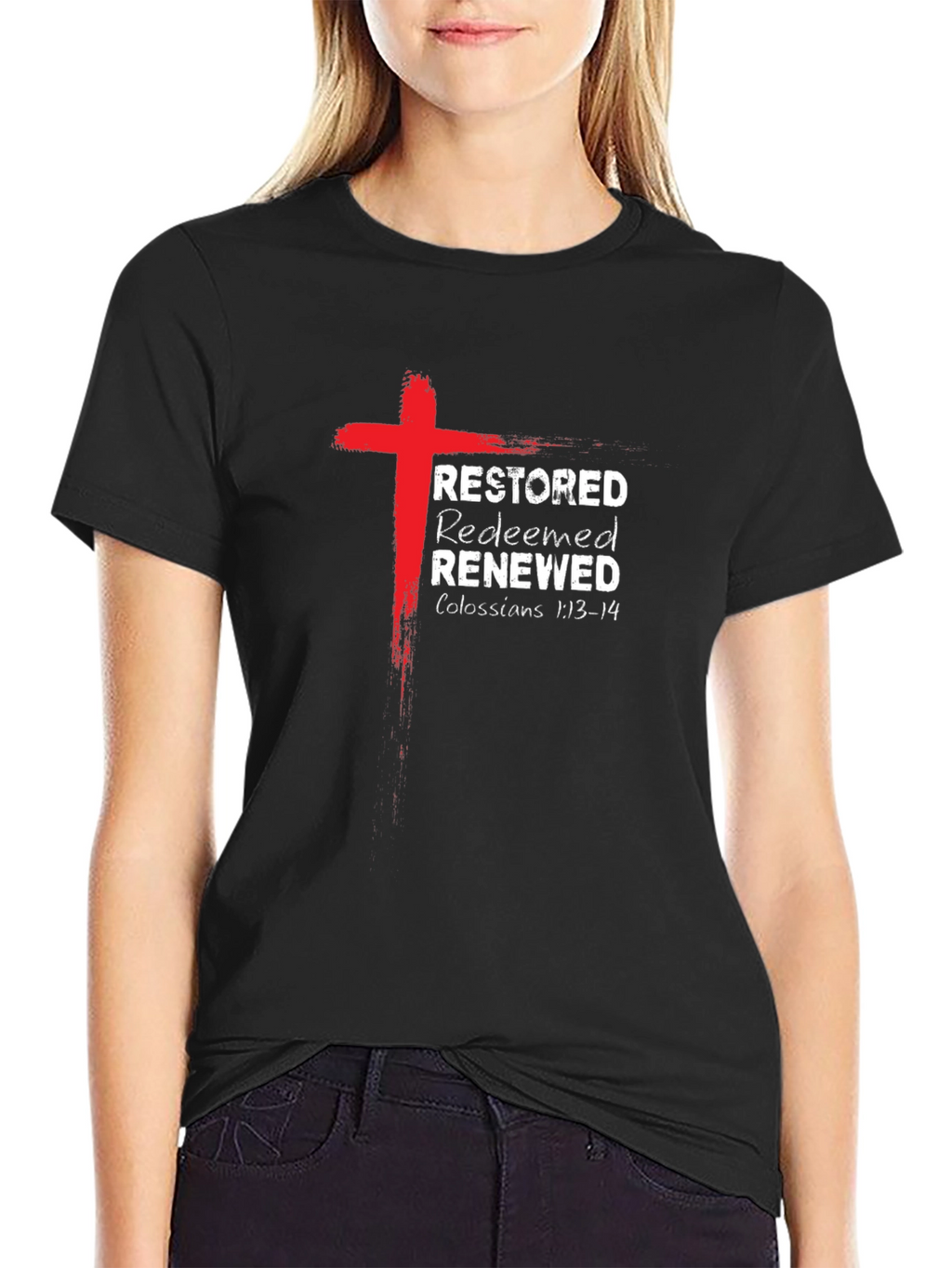 Restored Redeemed Renewed Christian T-Shirt