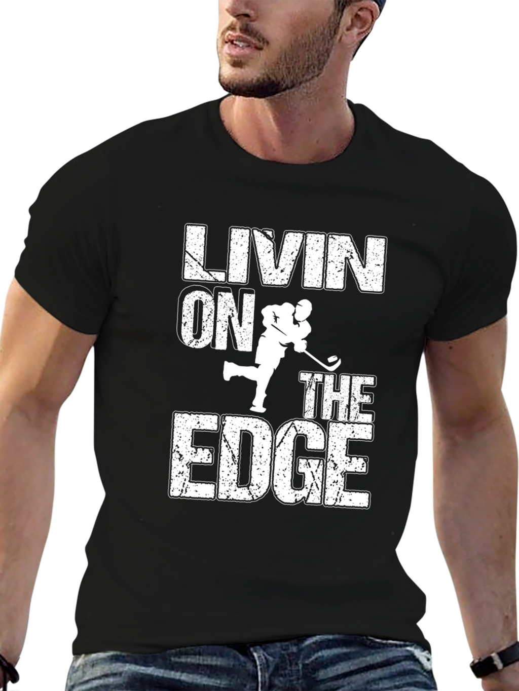 Livin on the Edge Hockey T-Shirt
