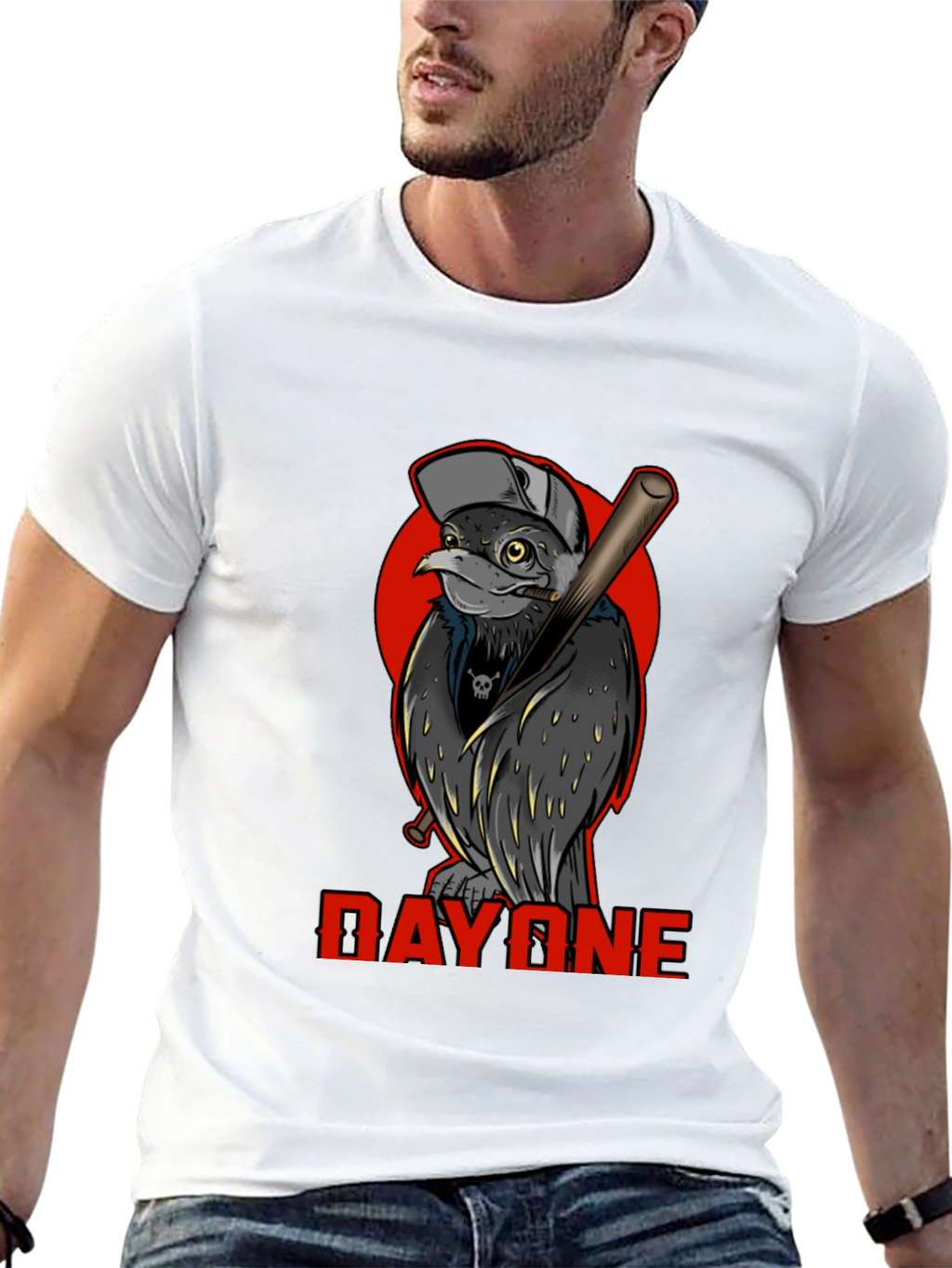 Day One Baseball Bird Graphic T-Shirt