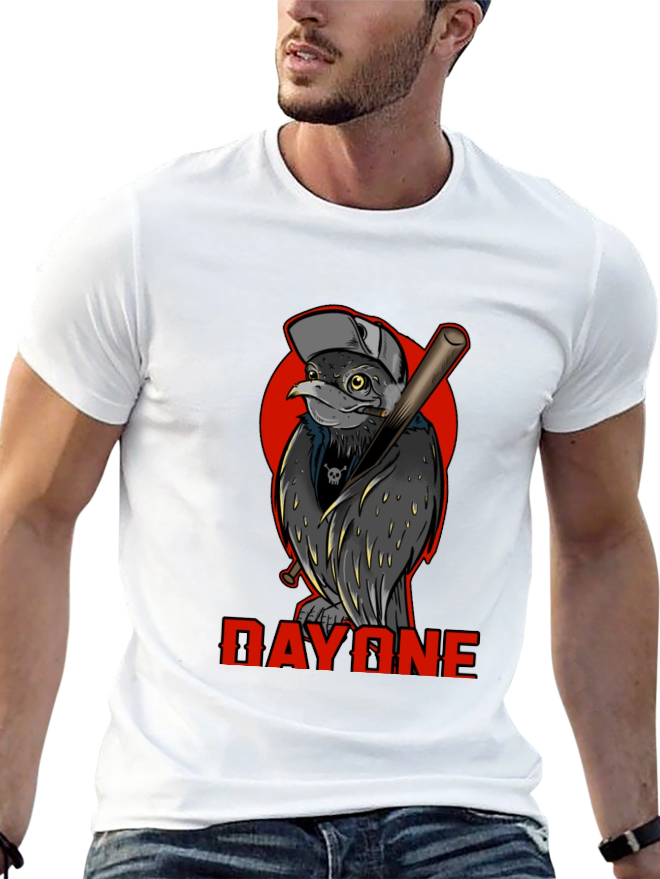 Day One Baseball Bird Graphic T-Shirt