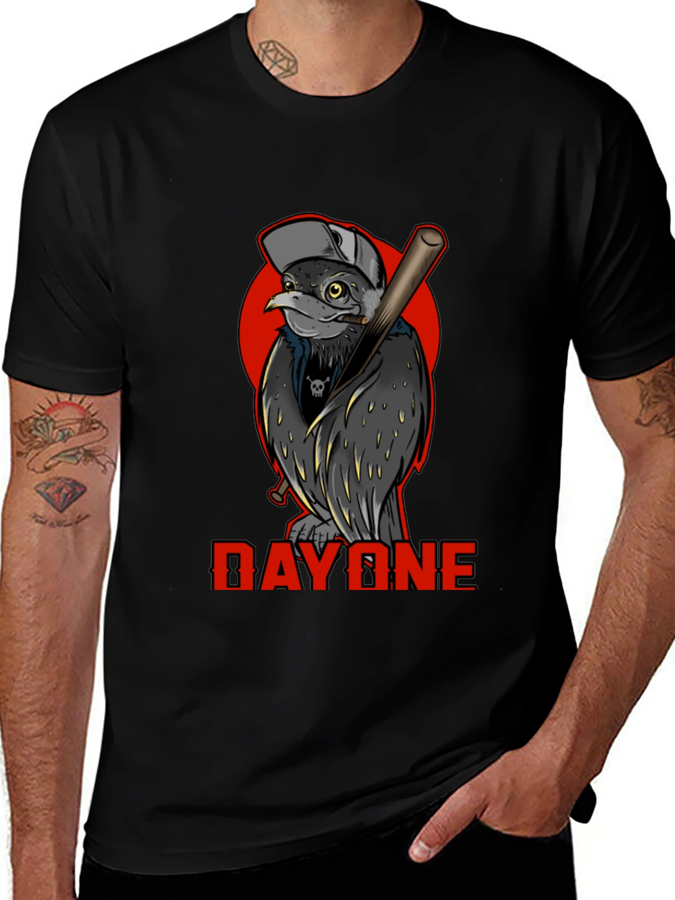 Day One Baseball Bird Graphic T-Shirt