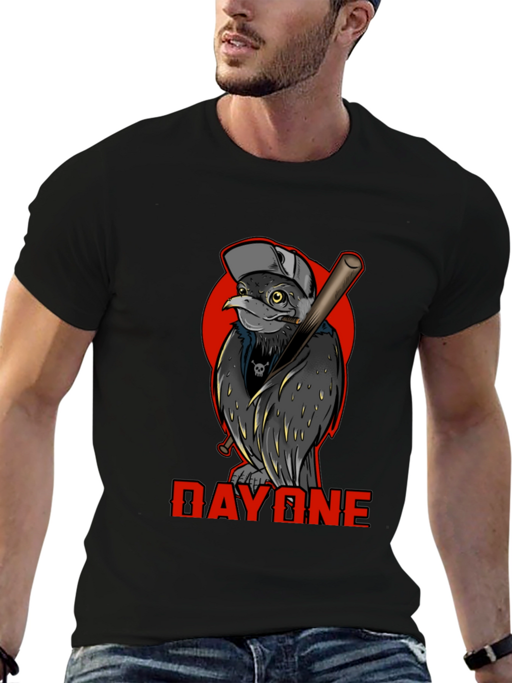 Day One Baseball Bird Graphic T-Shirt
