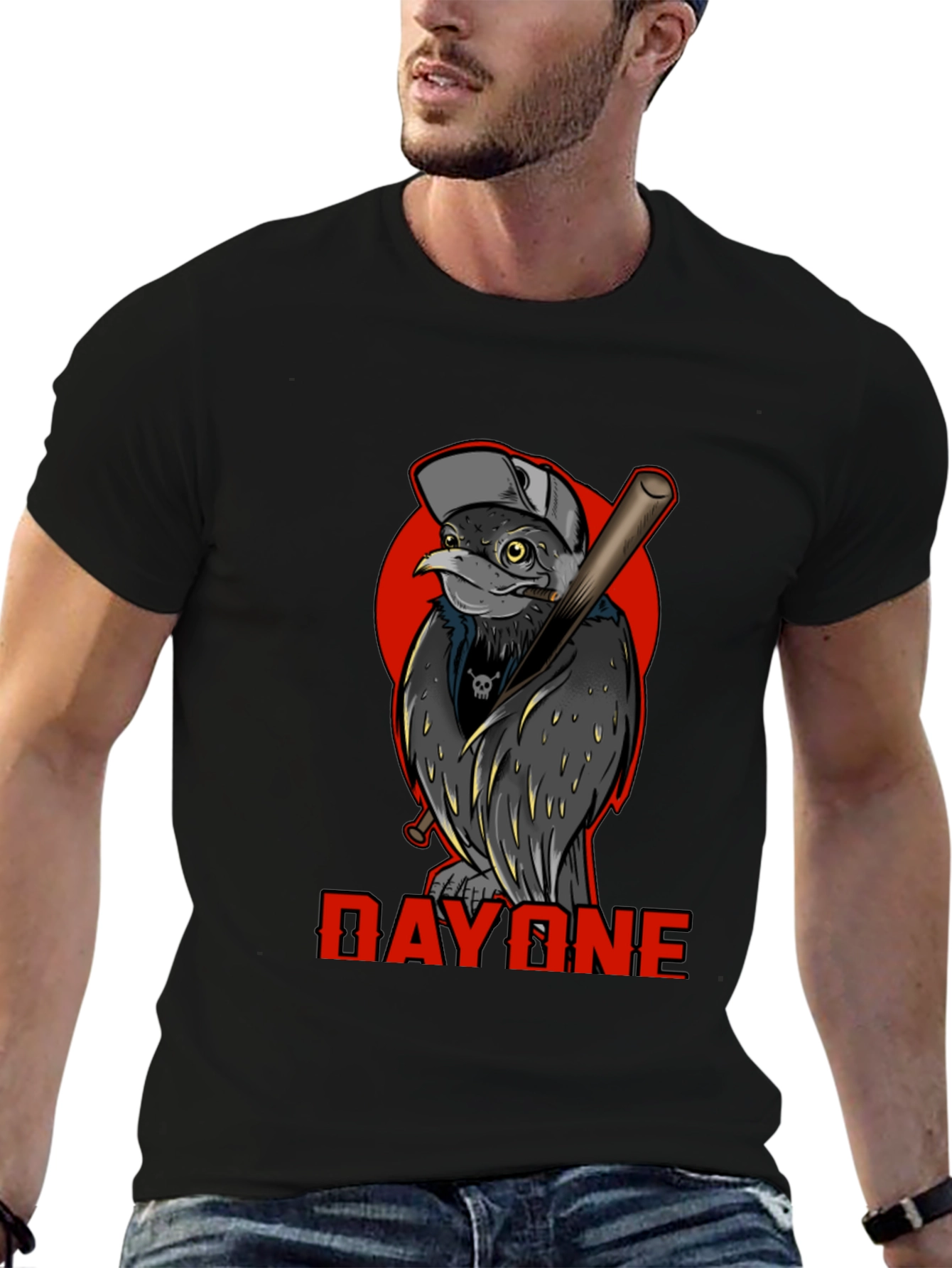 Day One Baseball Bird Graphic T-Shirt