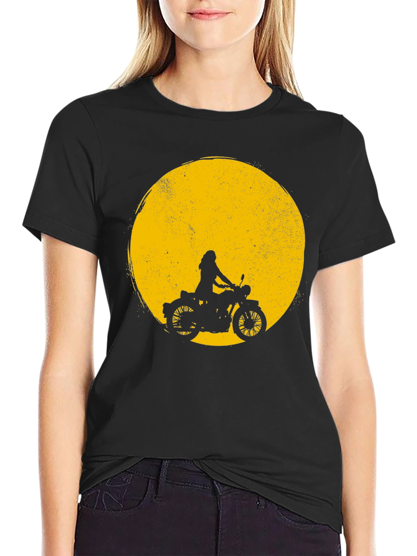 Black Motorcycle Silhouette T-Shirt
