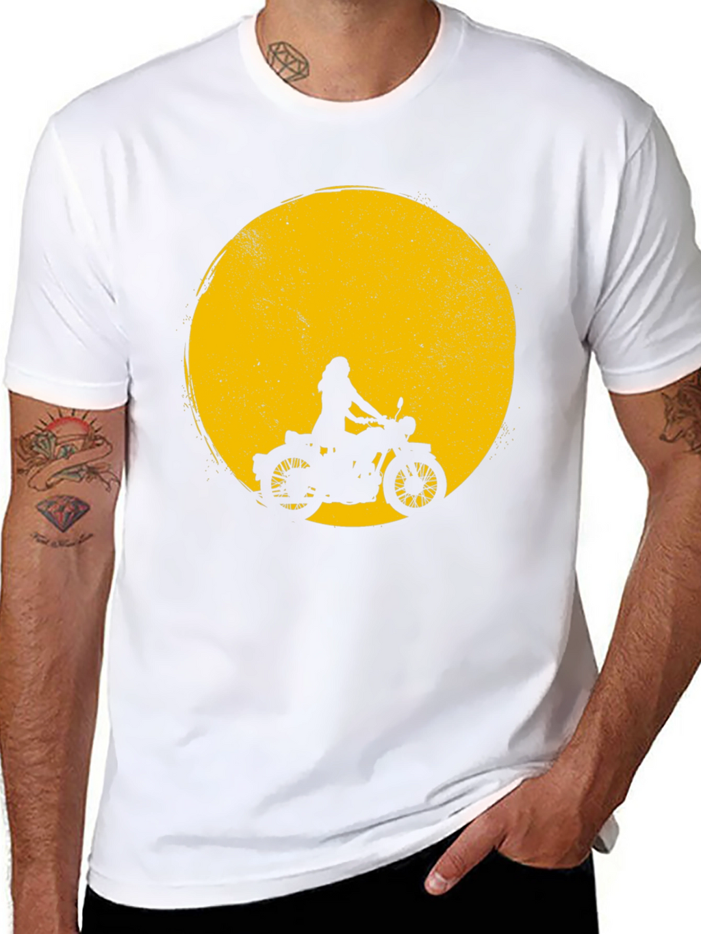 Black Motorcycle Silhouette T-Shirt
