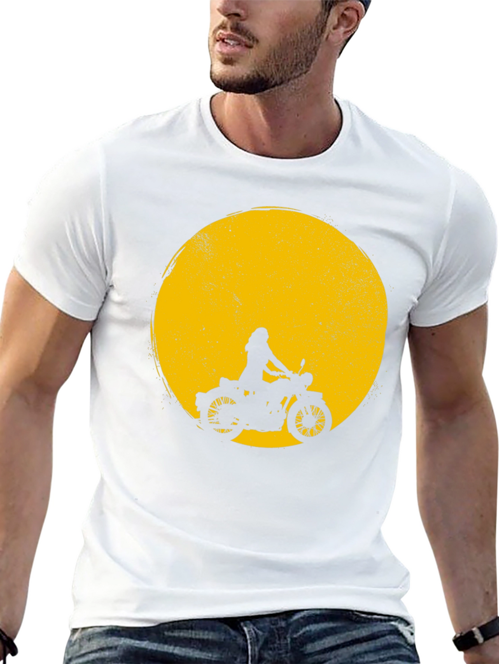 Black Motorcycle Silhouette T-Shirt