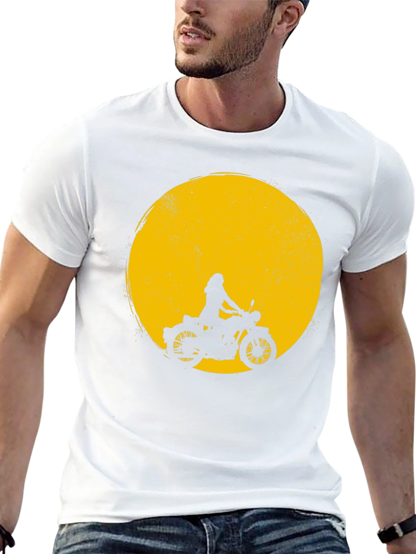 Black Motorcycle Silhouette T-Shirt