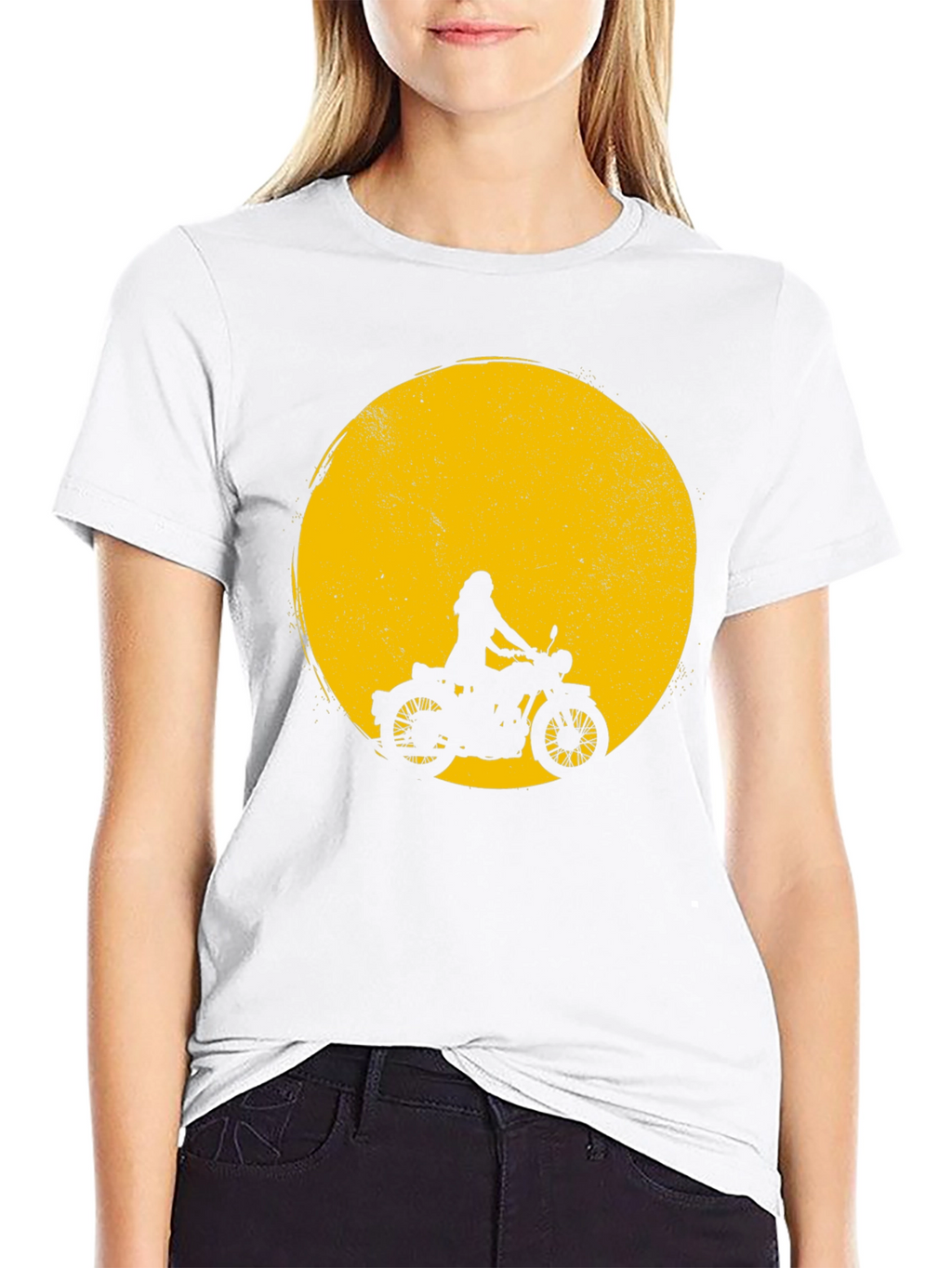 Black Motorcycle Silhouette T-Shirt