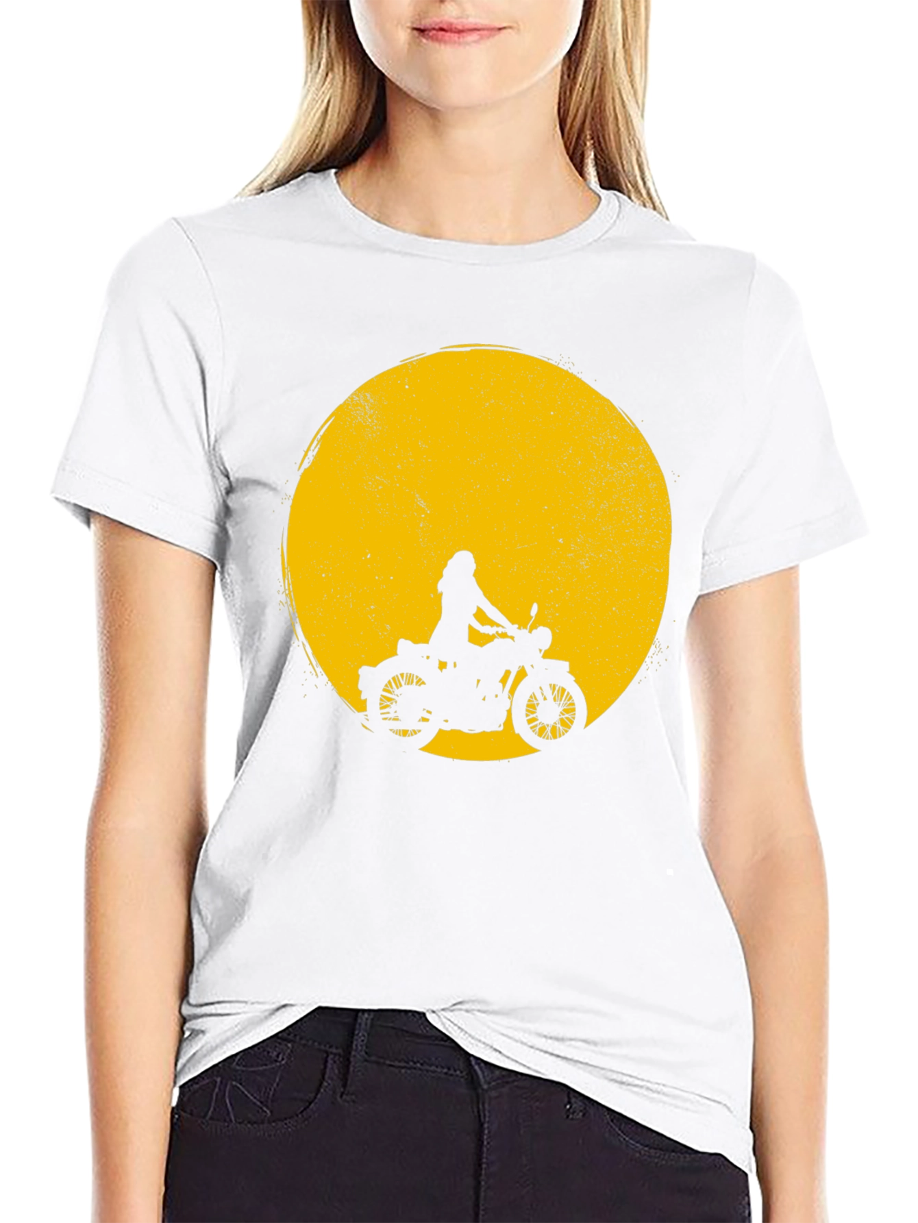 Black Motorcycle Silhouette T-Shirt