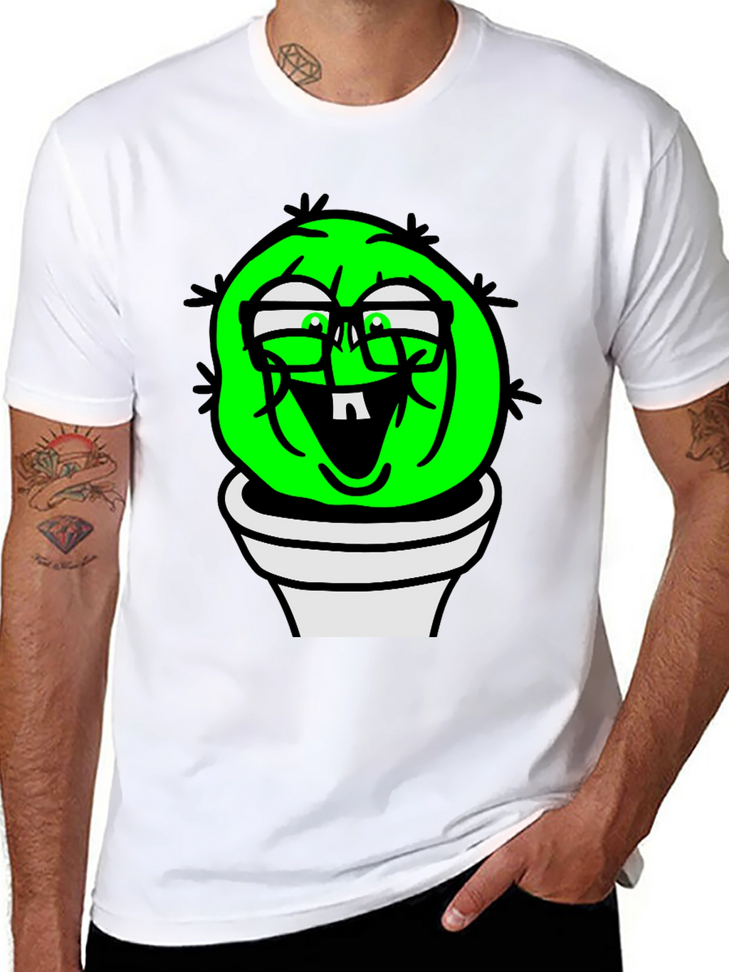 Funny Cactus Plant T-Shirt - Black Graphic Tee
