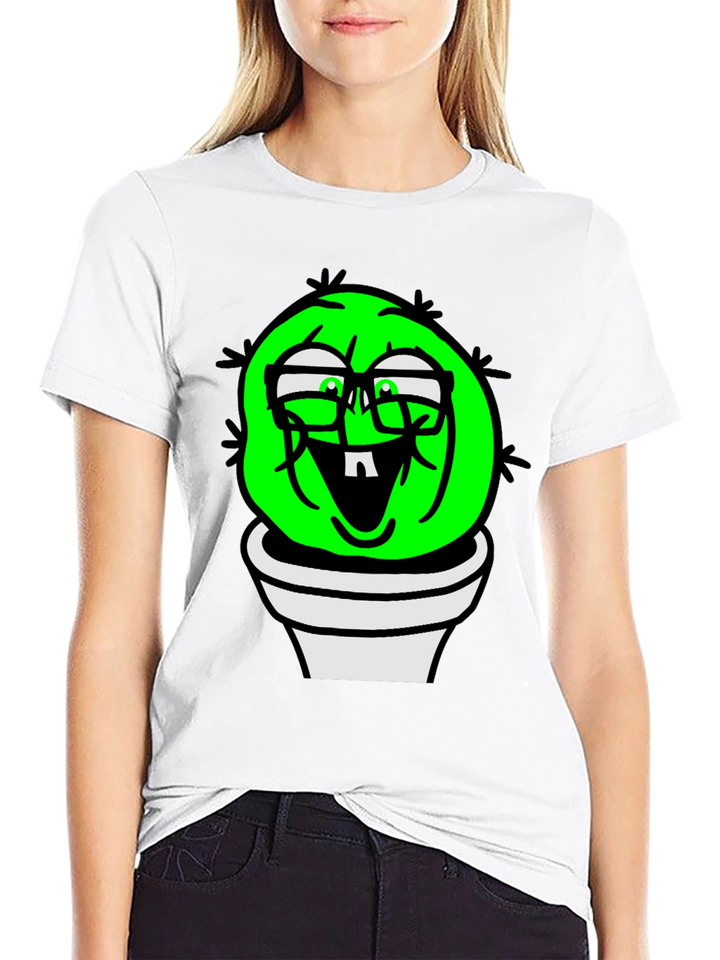 Funny Cactus Plant T-Shirt - Black Graphic Tee