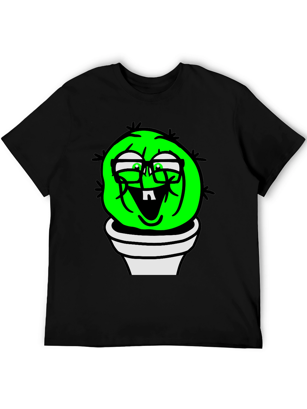 Funny Cactus Plant T-Shirt - Black Graphic Tee