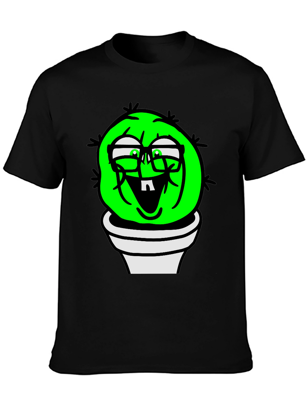 Funny Cactus Plant T-Shirt - Black Graphic Tee