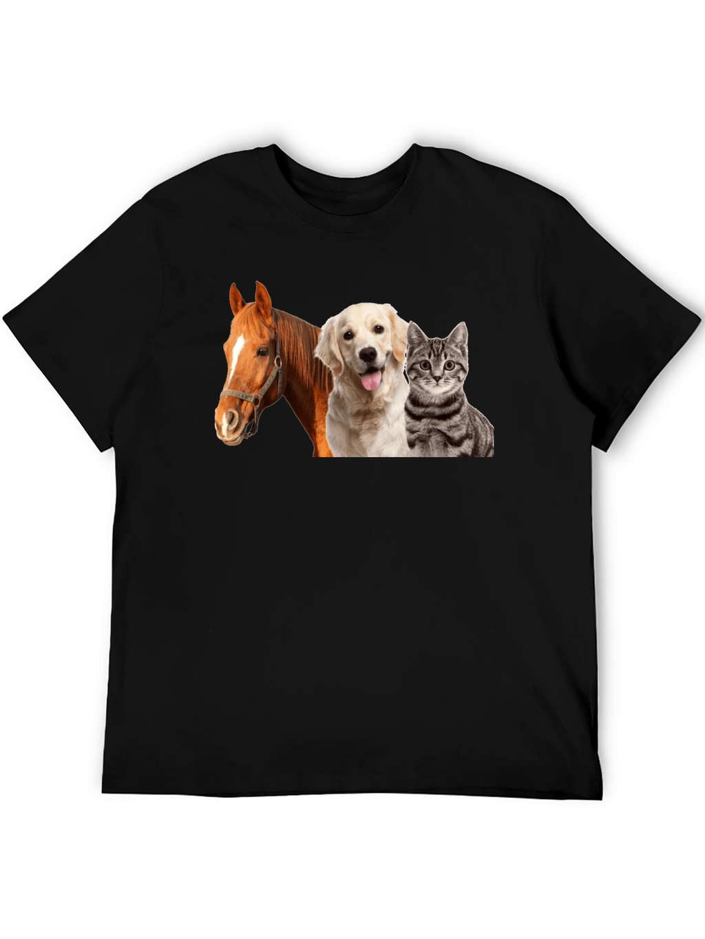 Novelty Animals T-Shirt: Horse Dog & Cat!