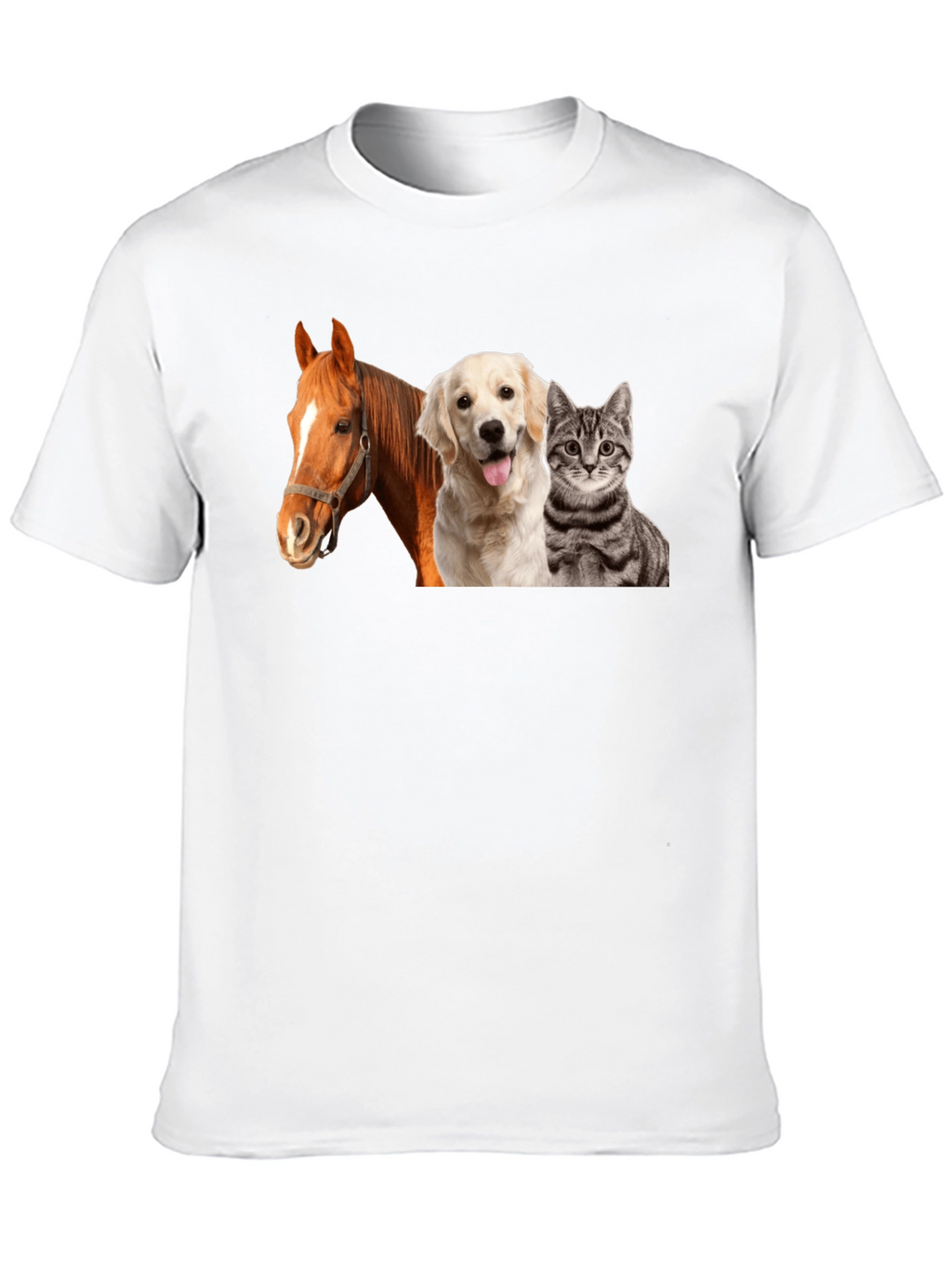 Novelty Animals T-Shirt: Horse Dog & Cat!