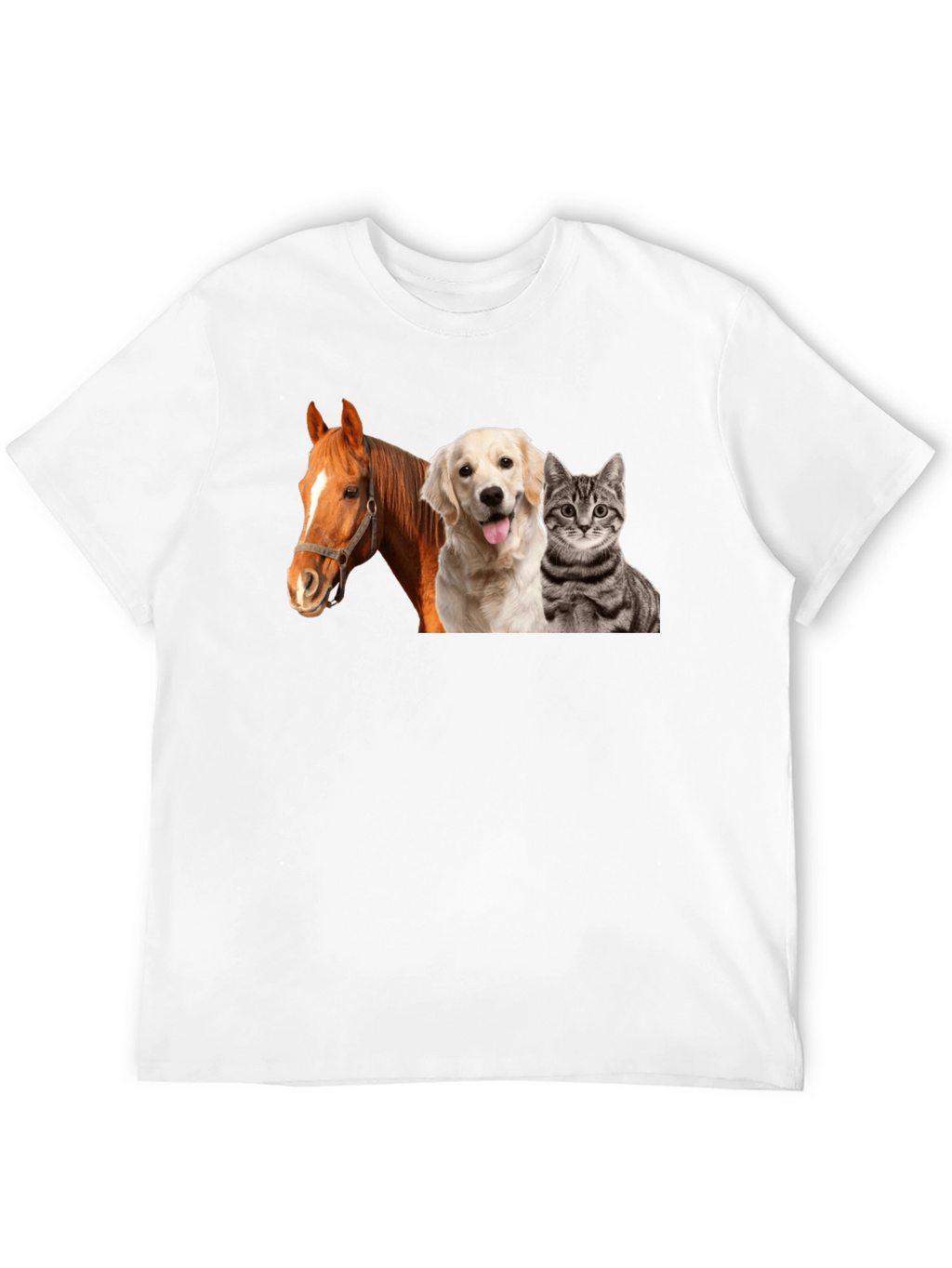 Novelty Animals T-Shirt: Horse Dog & Cat!