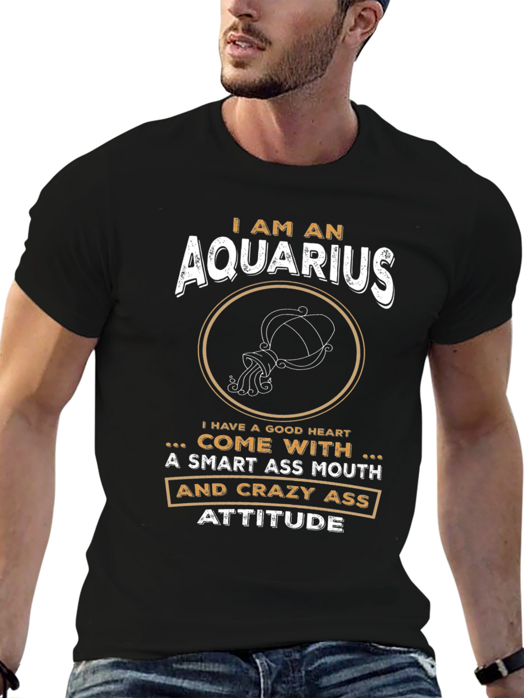 Aquarius Zodiac Sign T-Shirt - Smart & Crazy Attitude
