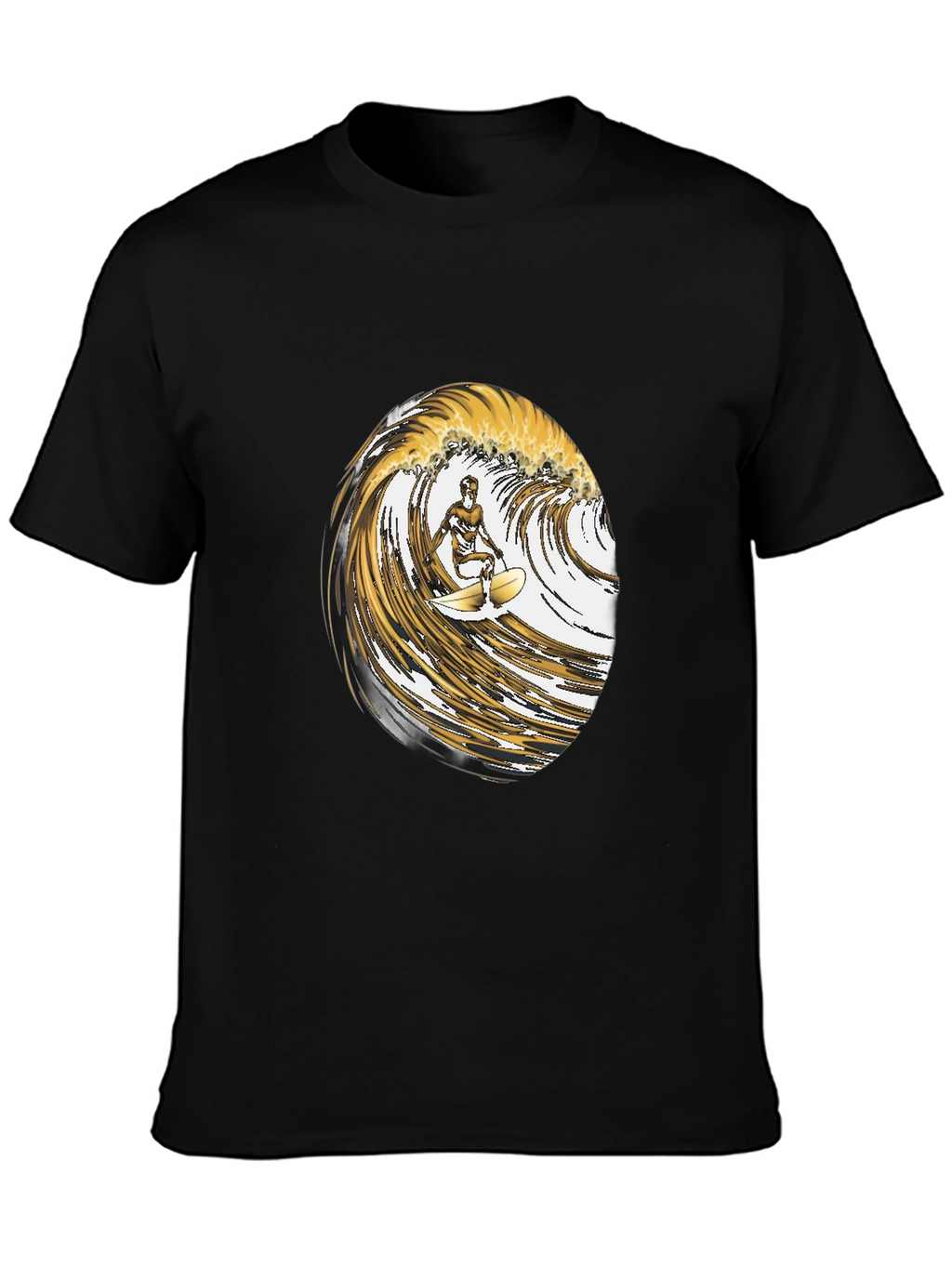 Surfer Wave Graphic Tee - Black