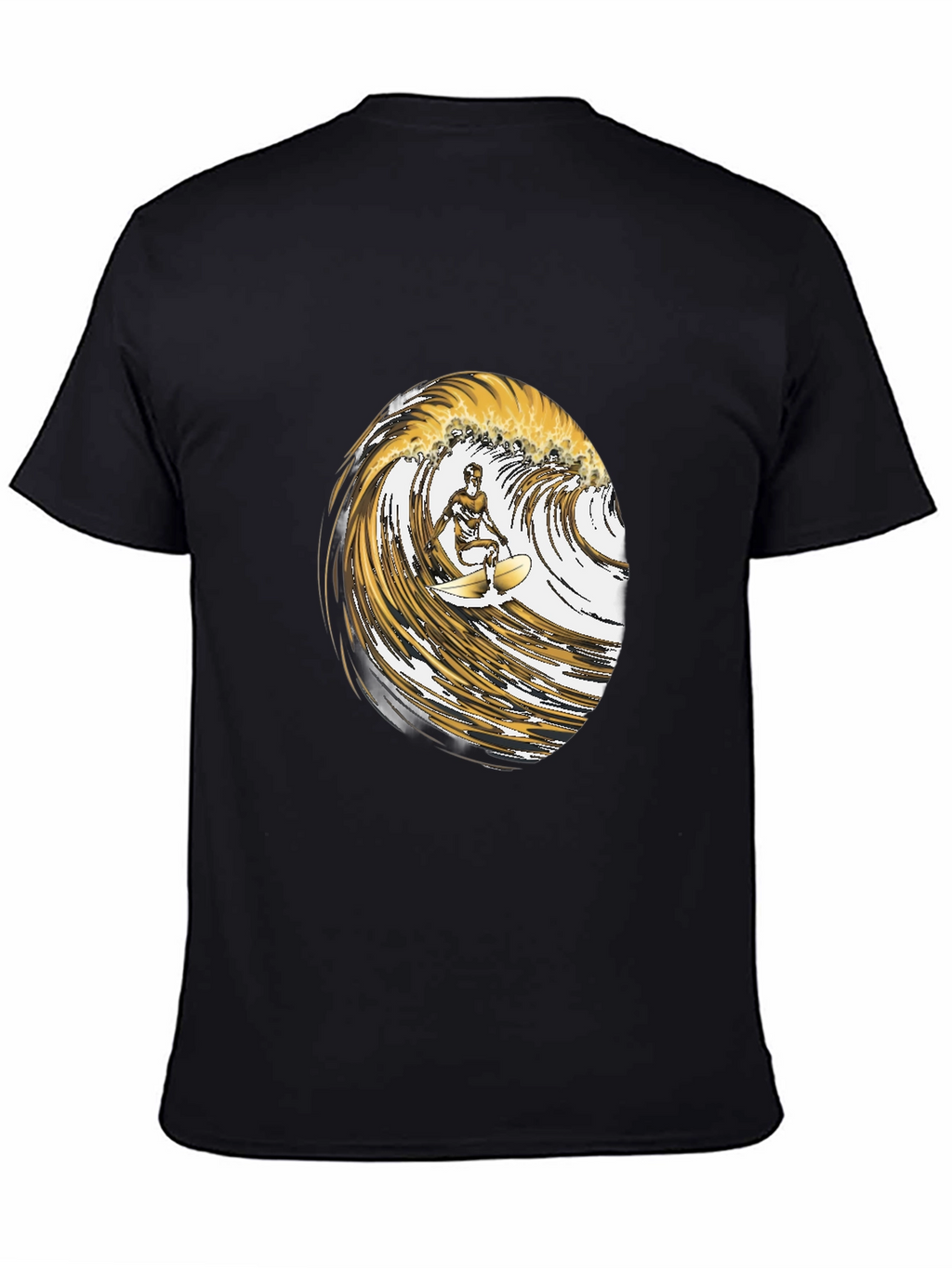 Surfer Wave Graphic Tee - Black