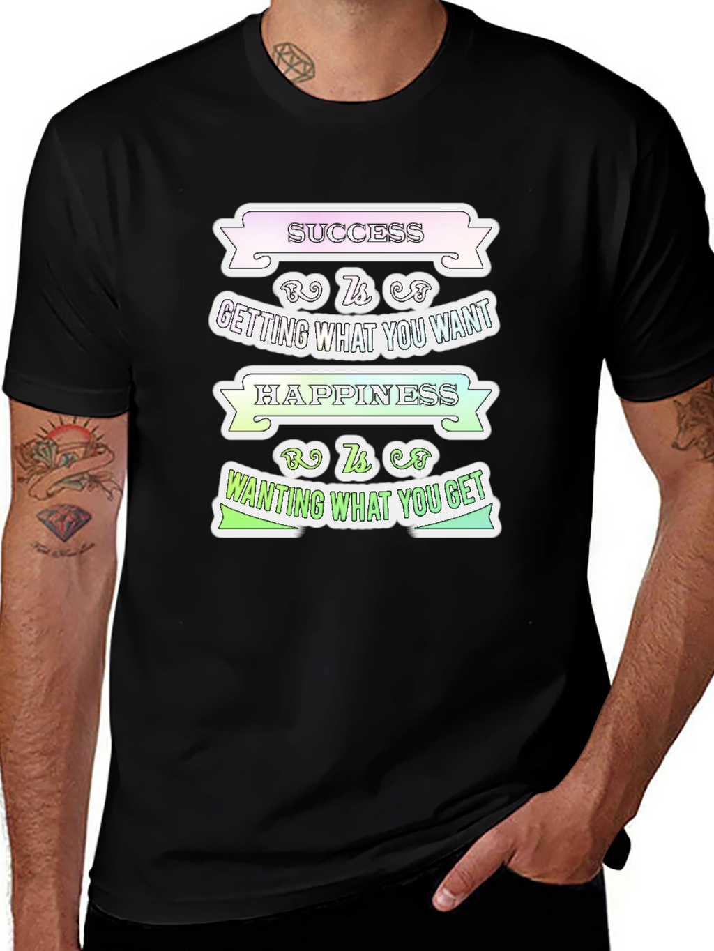 Success Happiness Mens T-Shirt - Inspirational Graphic Tee