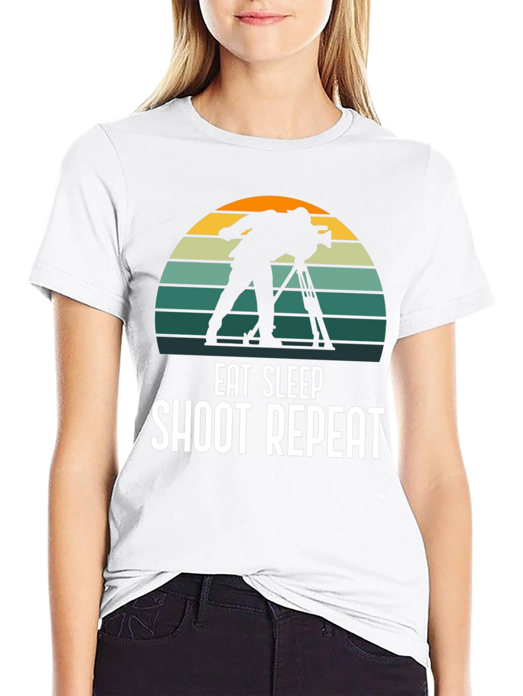 Eat Sleep Shoot Repeat Black T-Shirt
