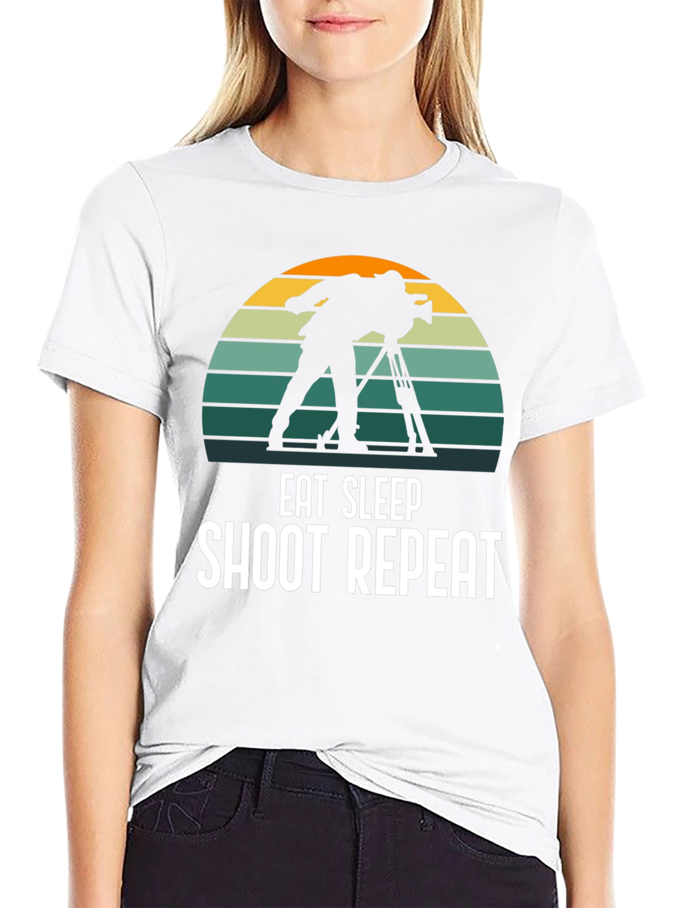 Eat Sleep Shoot Repeat Black T-Shirt