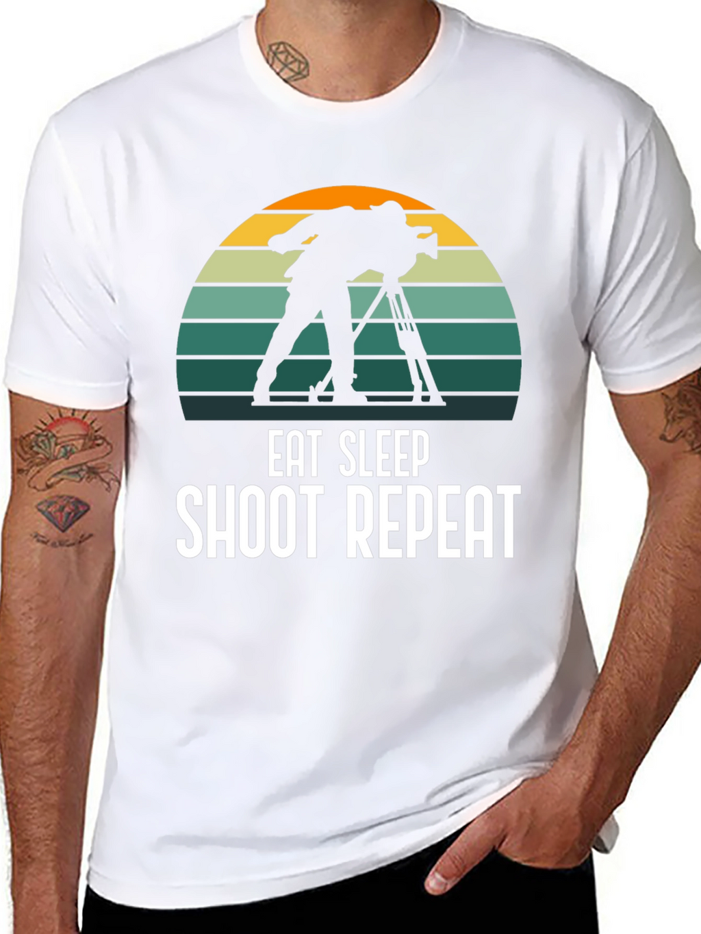 Eat Sleep Shoot Repeat Black T-Shirt