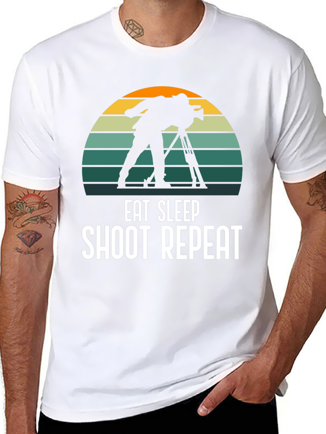 Eat Sleep Shoot Repeat Black T-Shirt