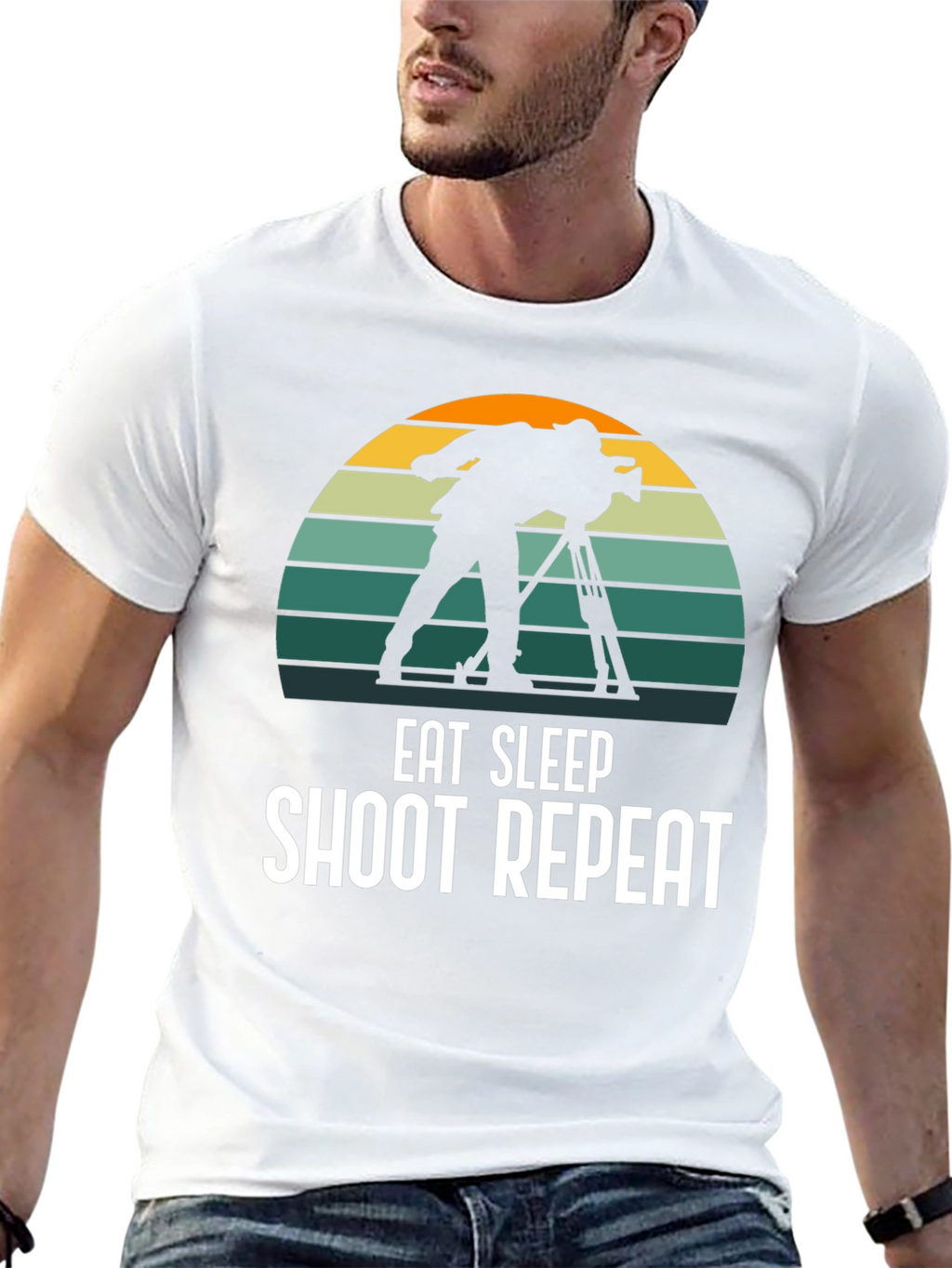 Eat Sleep Shoot Repeat Black T-Shirt
