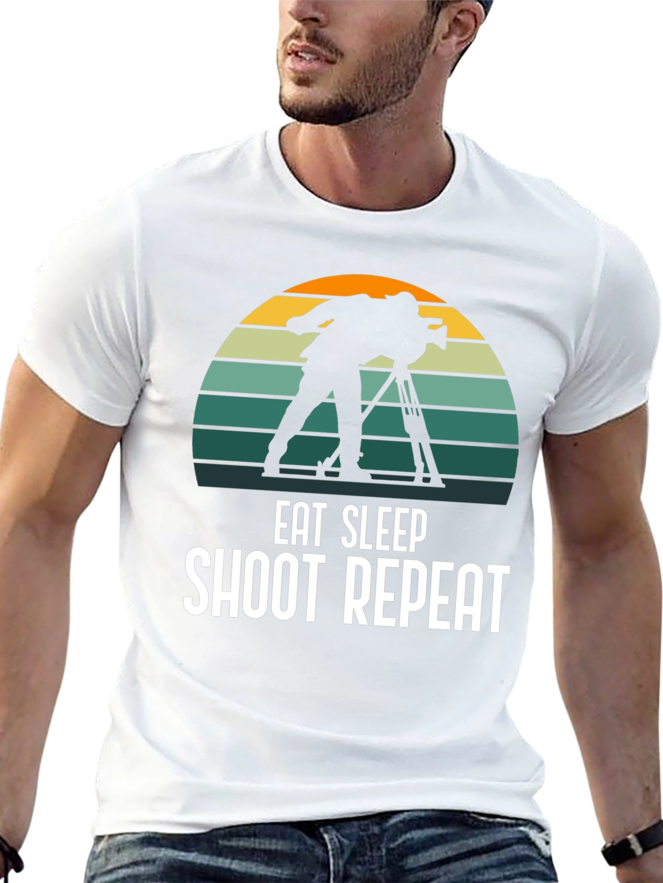 Eat Sleep Shoot Repeat Black T-Shirt