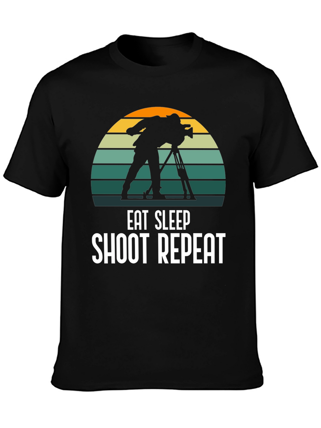 Eat Sleep Shoot Repeat Black T-Shirt