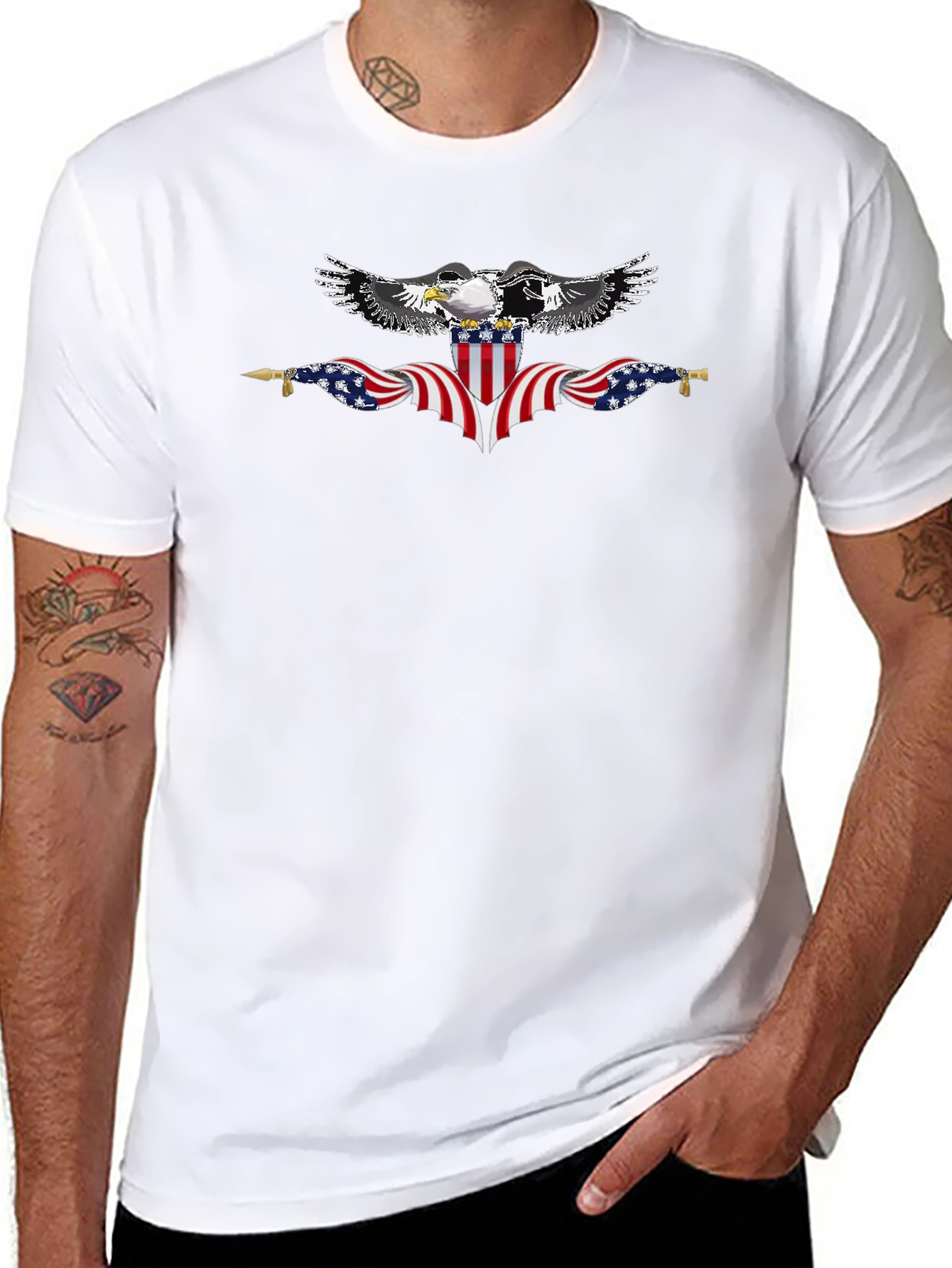 American Eagle Flag Graphic T-Shirt - Patriotic Tee