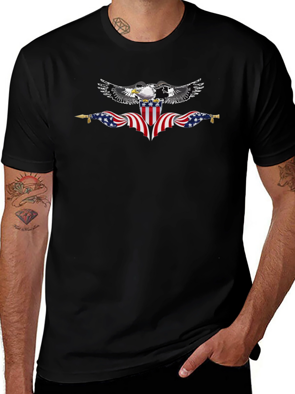 American Eagle Flag Graphic T-Shirt - Patriotic Tee