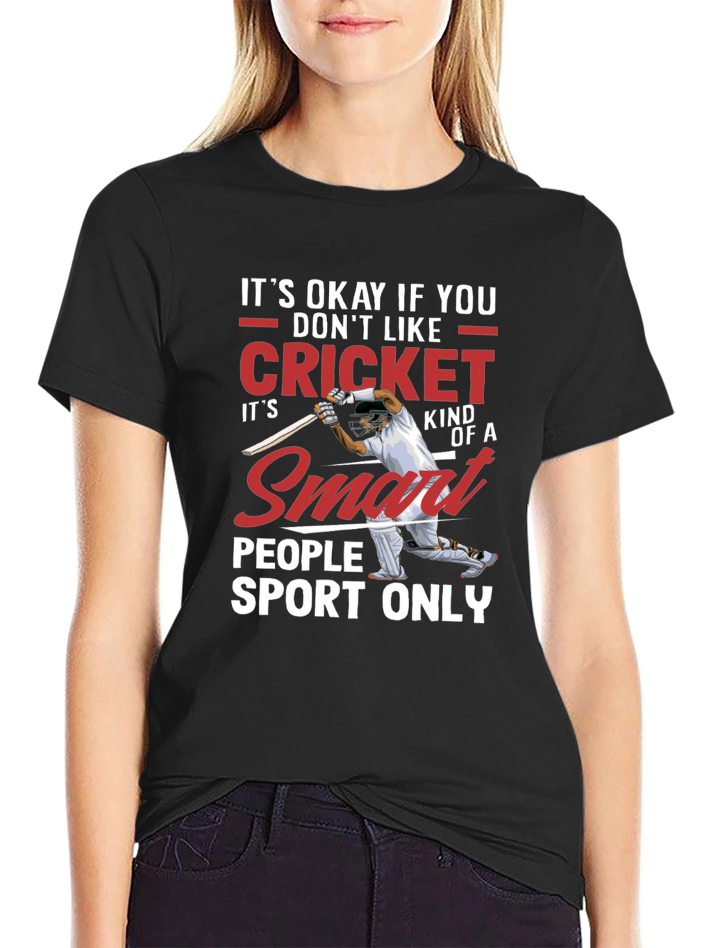 Cricket Smart People Sport T-Shirt - Black