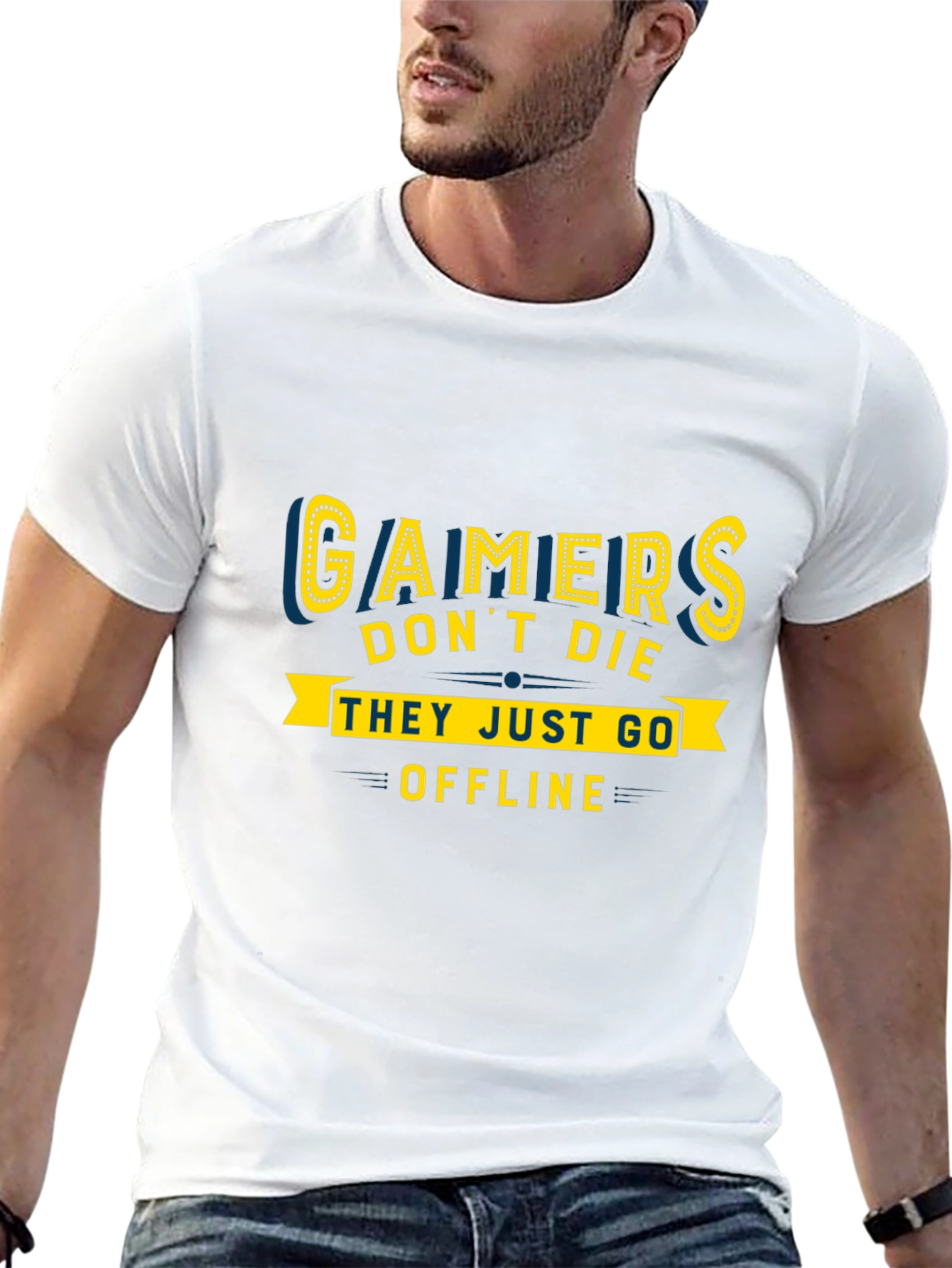 Gamers Dont Die They Go Offline Graphic Tee