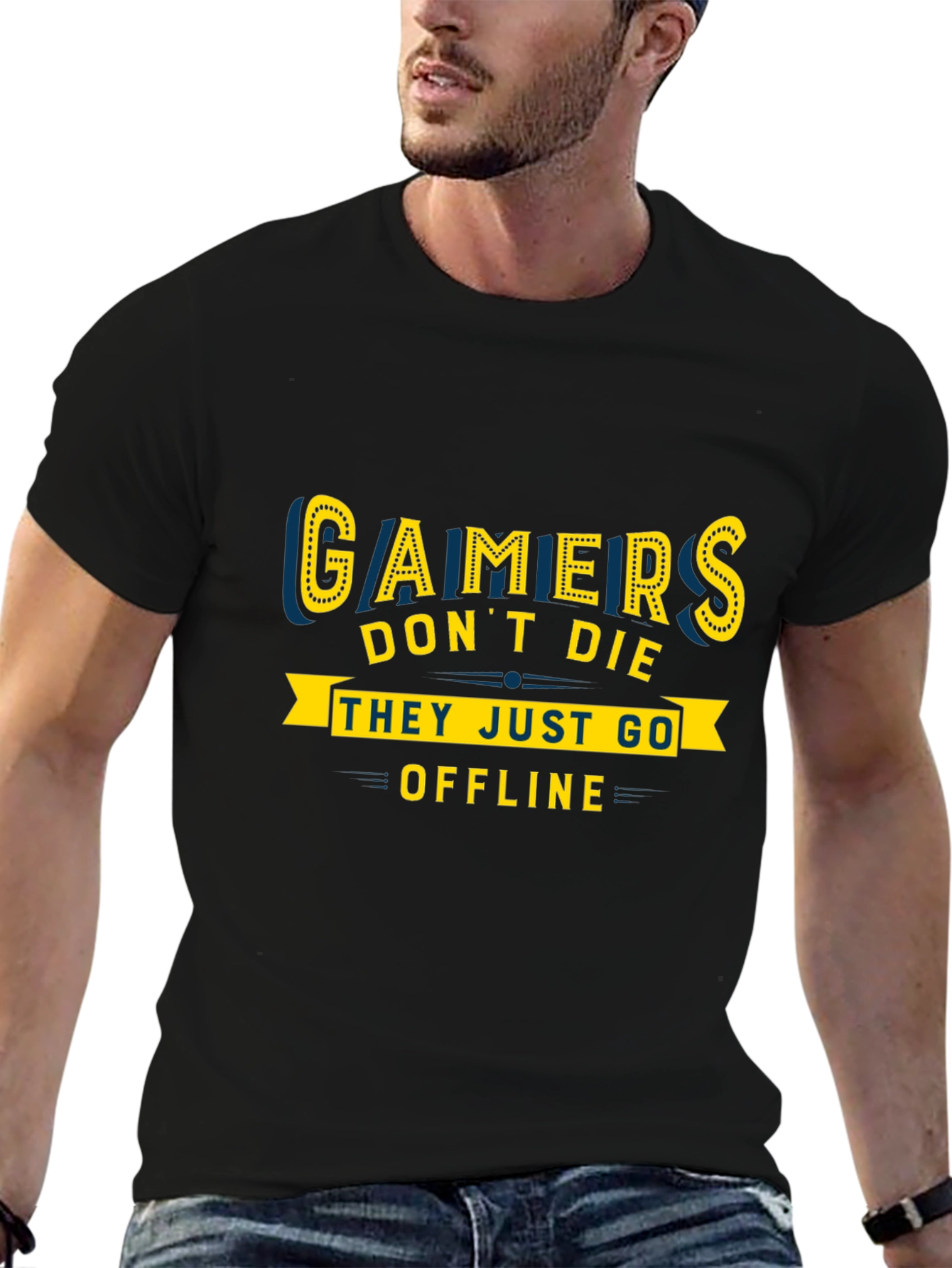 Gamers Dont Die They Go Offline Graphic Tee