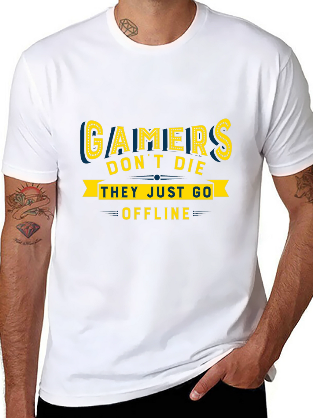 Gamers Dont Die They Go Offline Graphic Tee