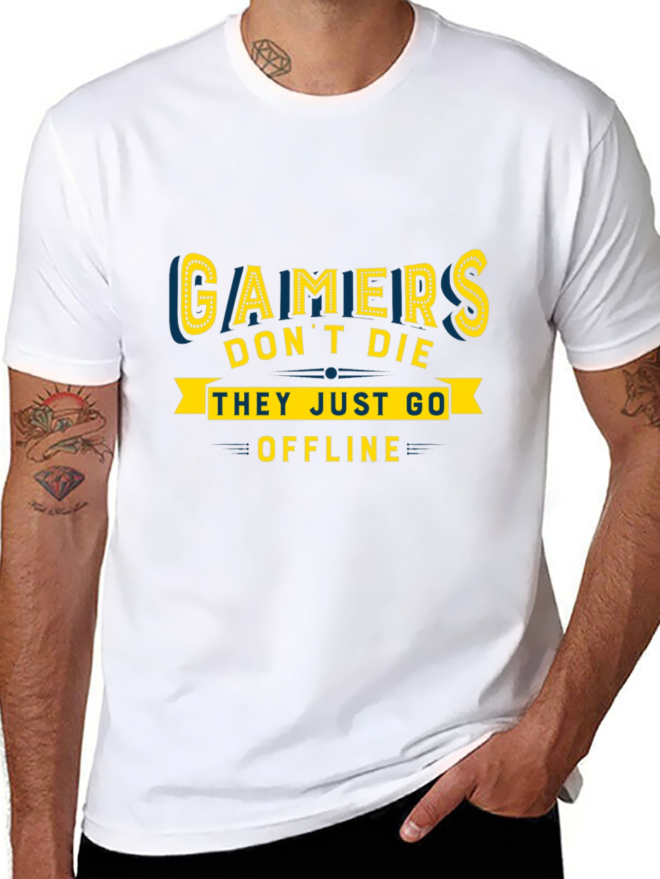 Gamers Dont Die They Go Offline Graphic Tee