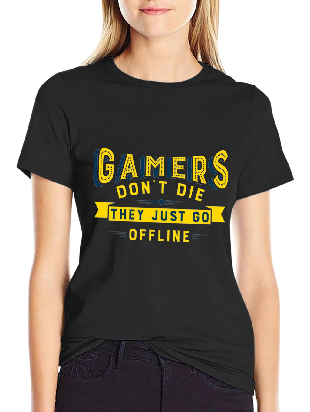 Gamers Dont Die They Go Offline Graphic Tee