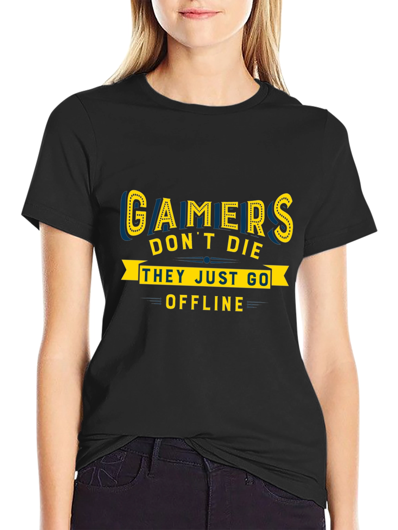 Gamers Dont Die They Go Offline Graphic Tee
