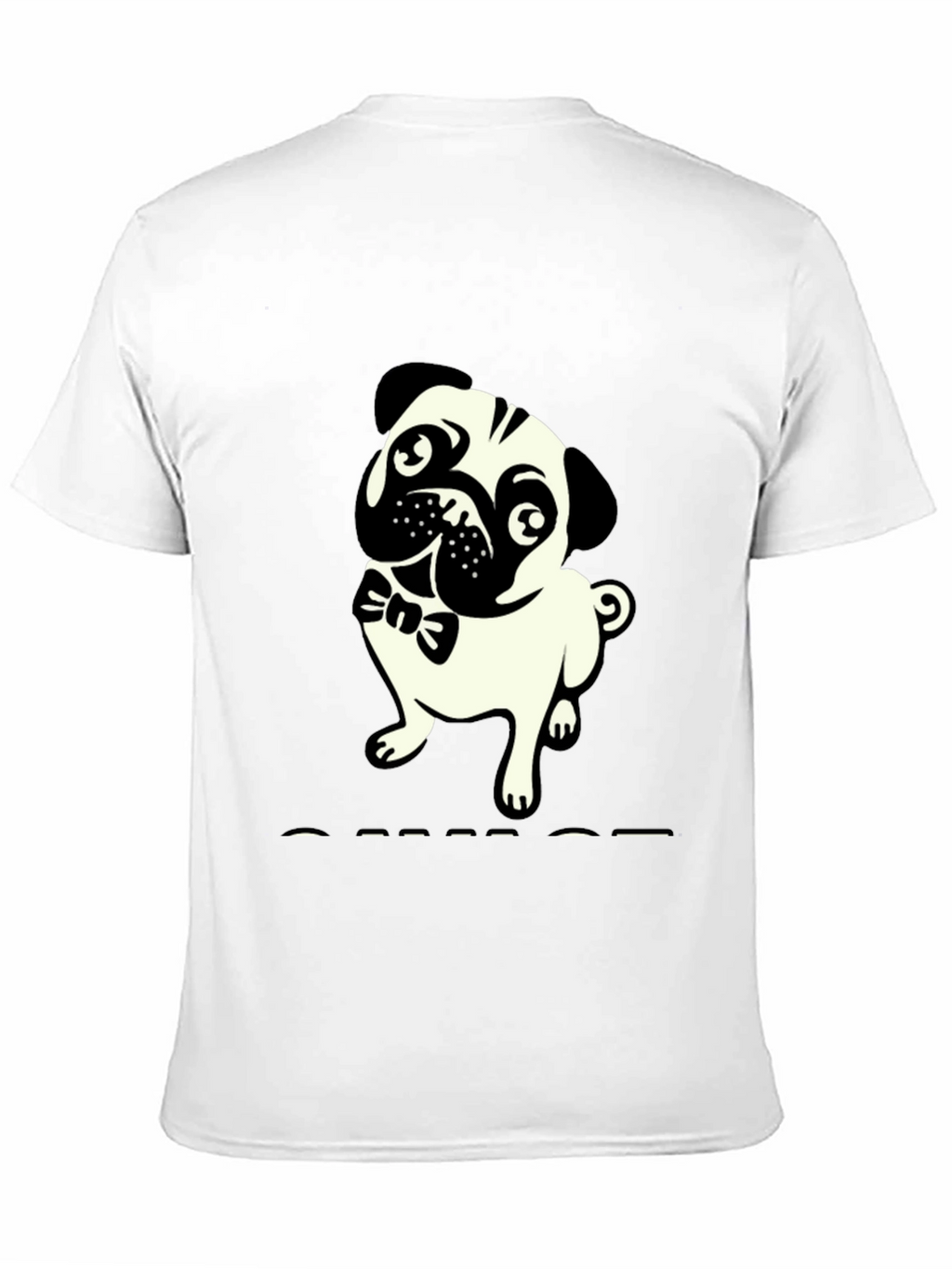 Mens Black T-Shirt with Pug Graphic