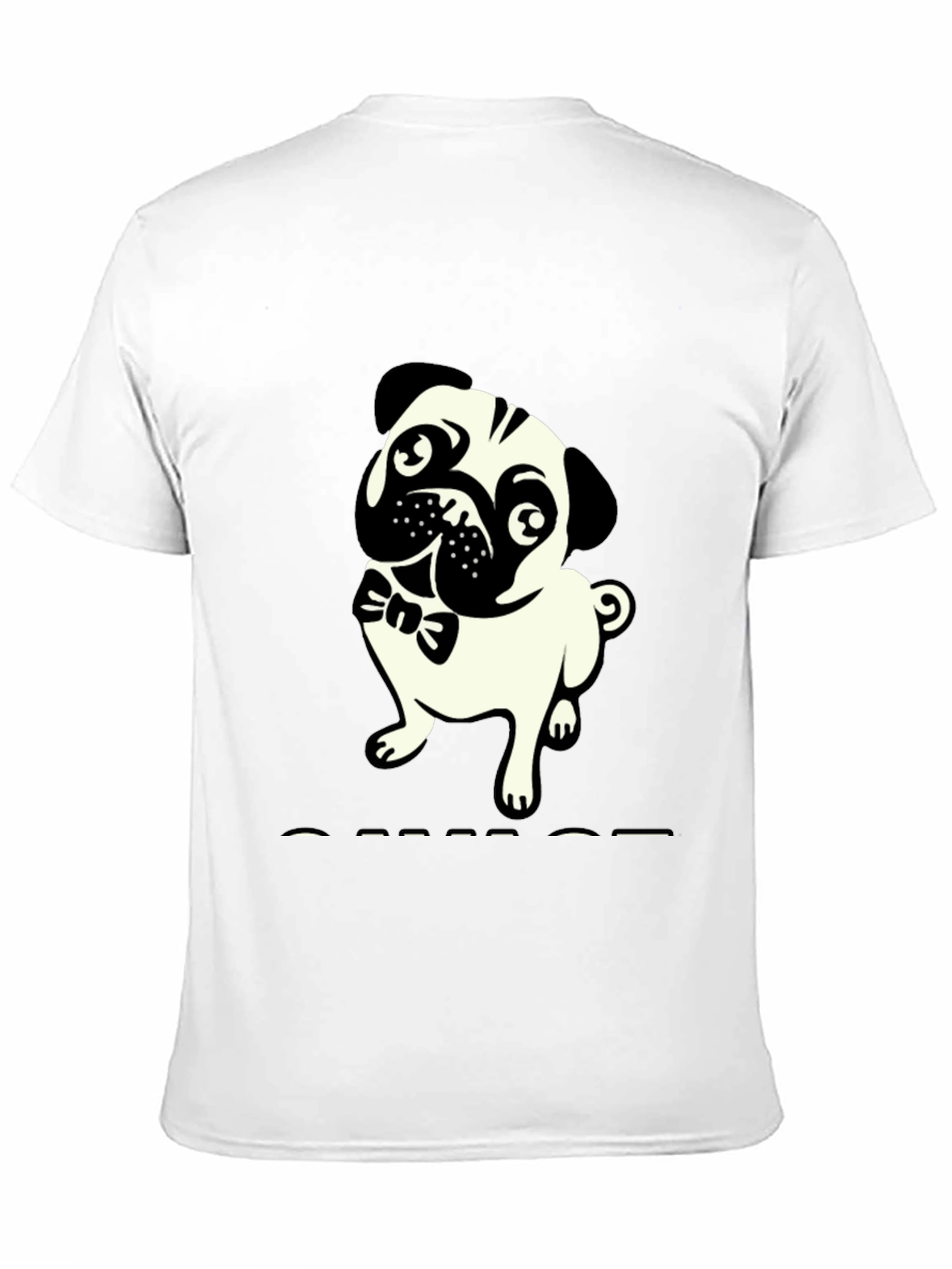 Mens Black T-Shirt with Pug Graphic