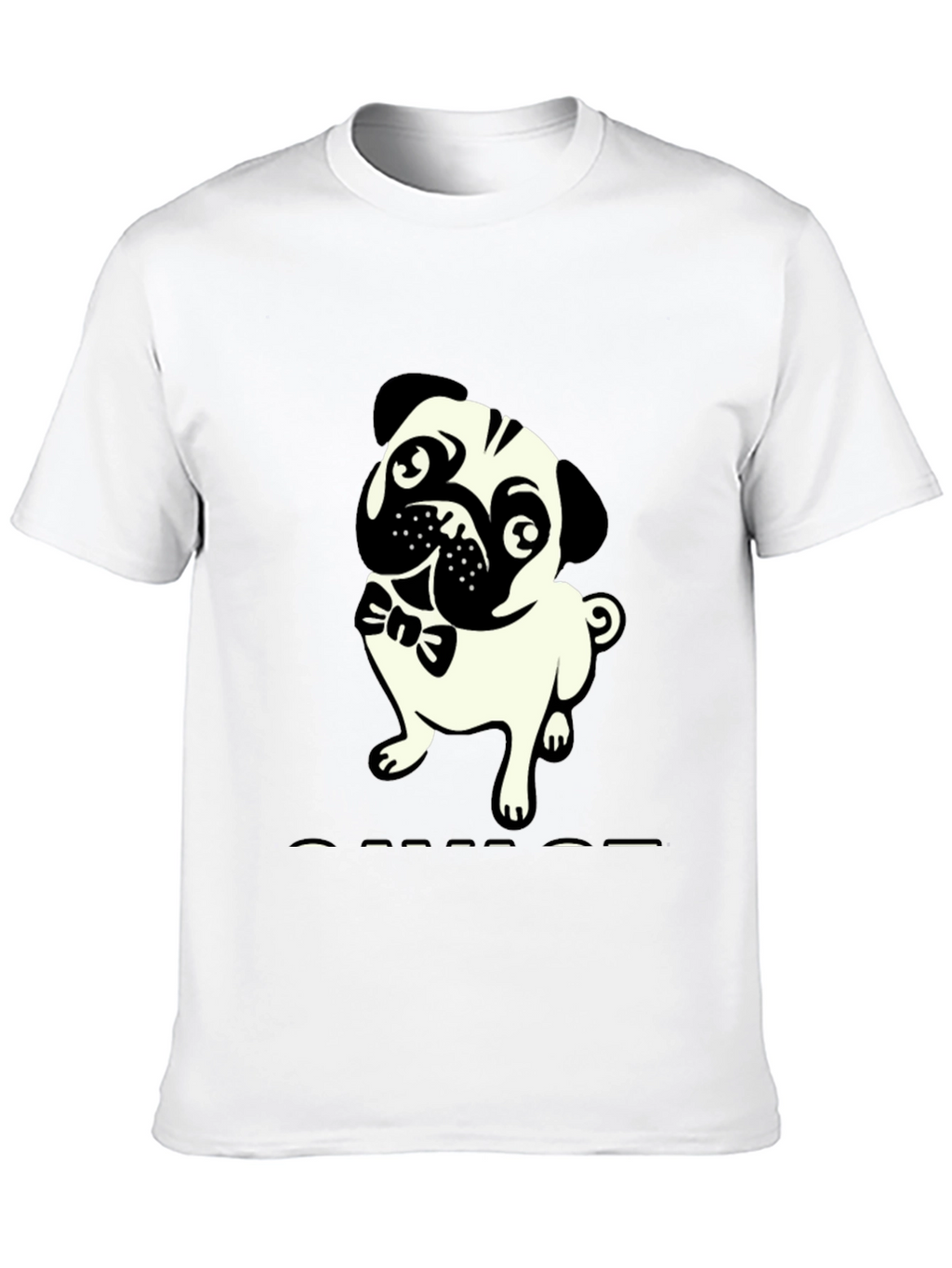 Mens Black T-Shirt with Pug Graphic